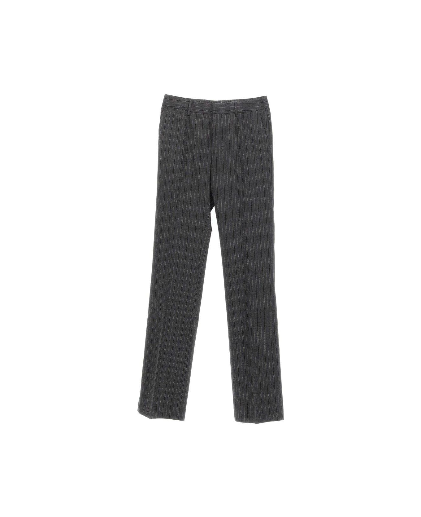 Alessandra Rich Stripe Detailed Tailored Trousers - Grey