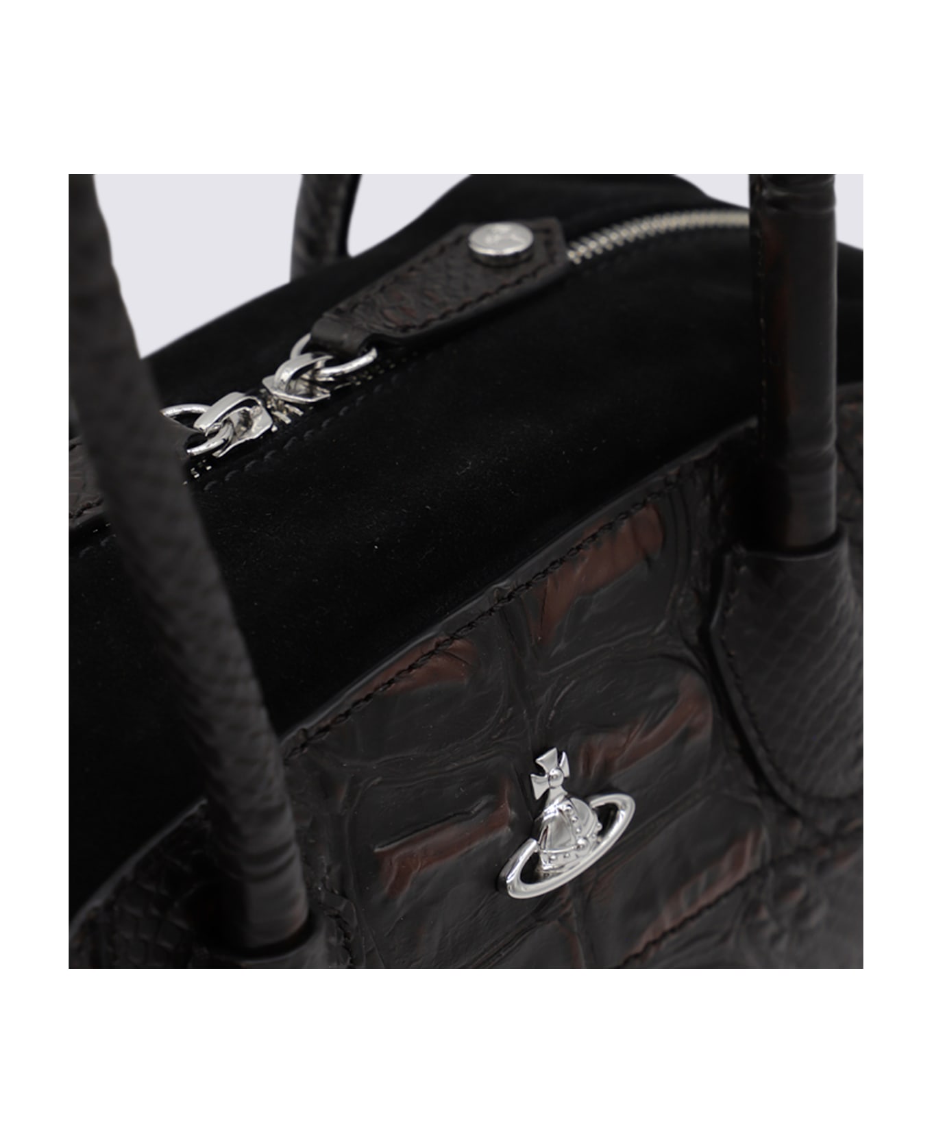Vivienne Westwood Black Leathee Top Handle Bag - BROWN/BLACK