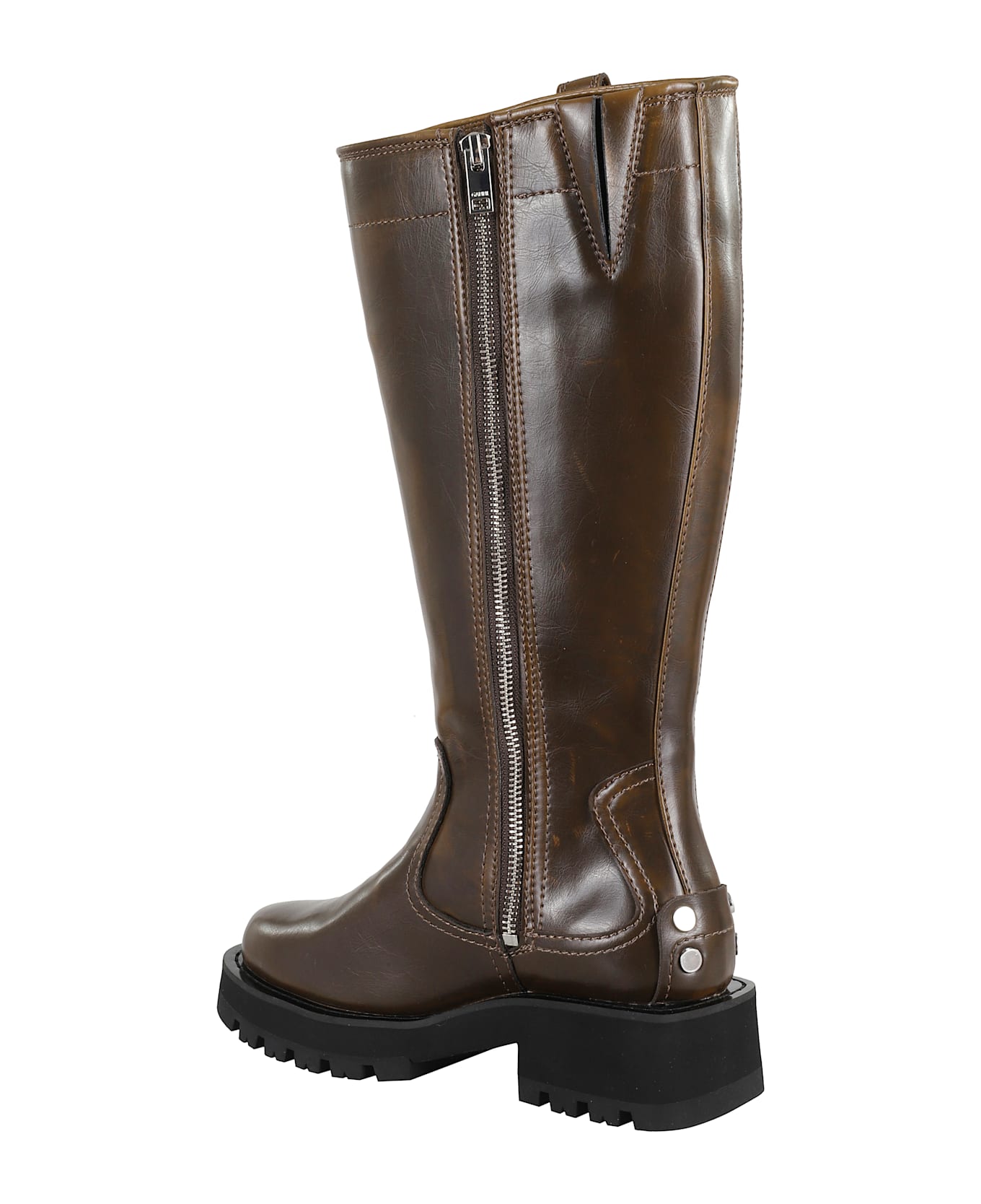 Ganni Studs High Boot Crinkle