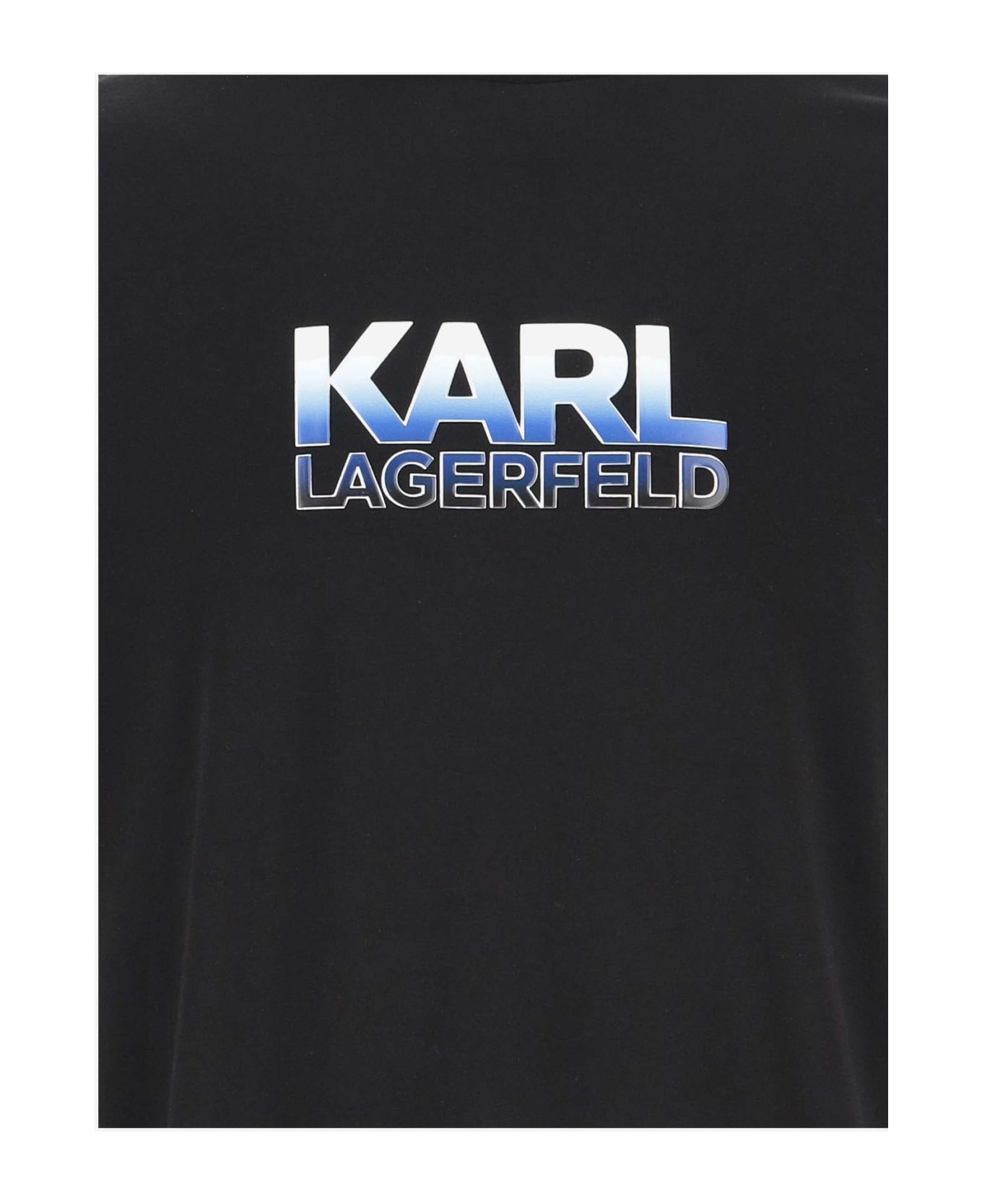 Karl Lagerfeld Stretch Cotton T-shirt With Logo - Black