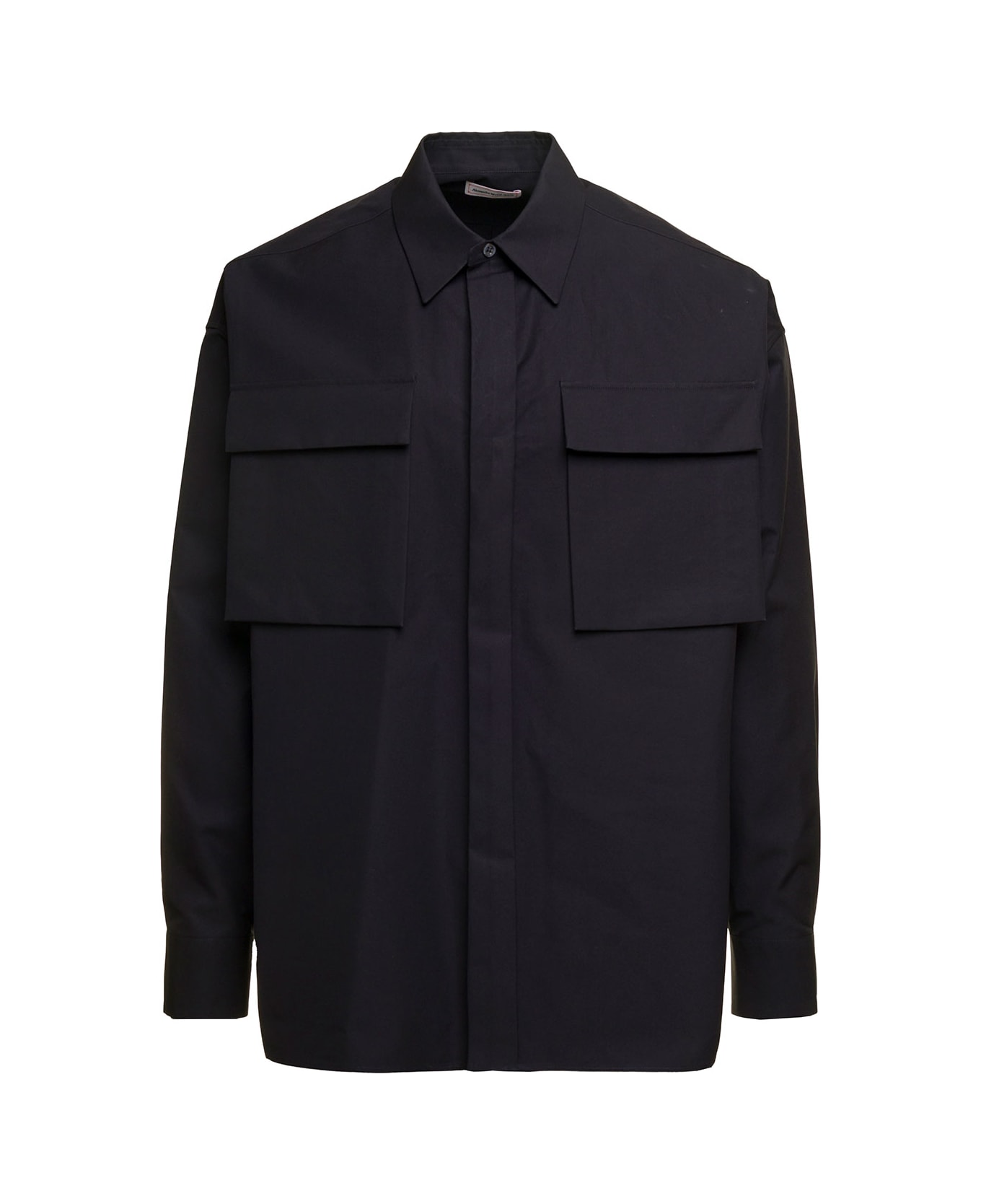 Alexander McQueen Oversized Shirt With Patch Pockets With Flaps - Black シャツ