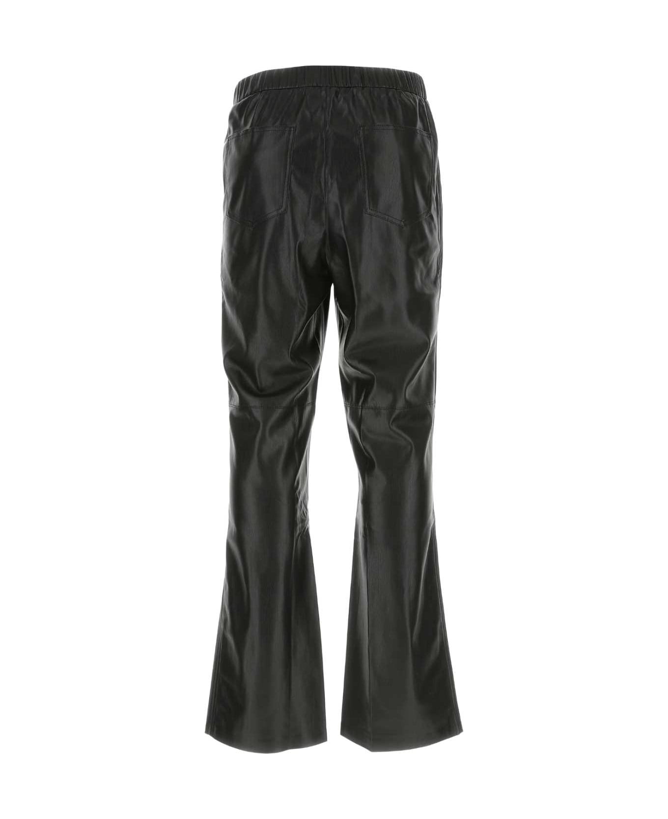 Nanushka Black Synthetic Leather Maven Pant - BLACK ボトムス
