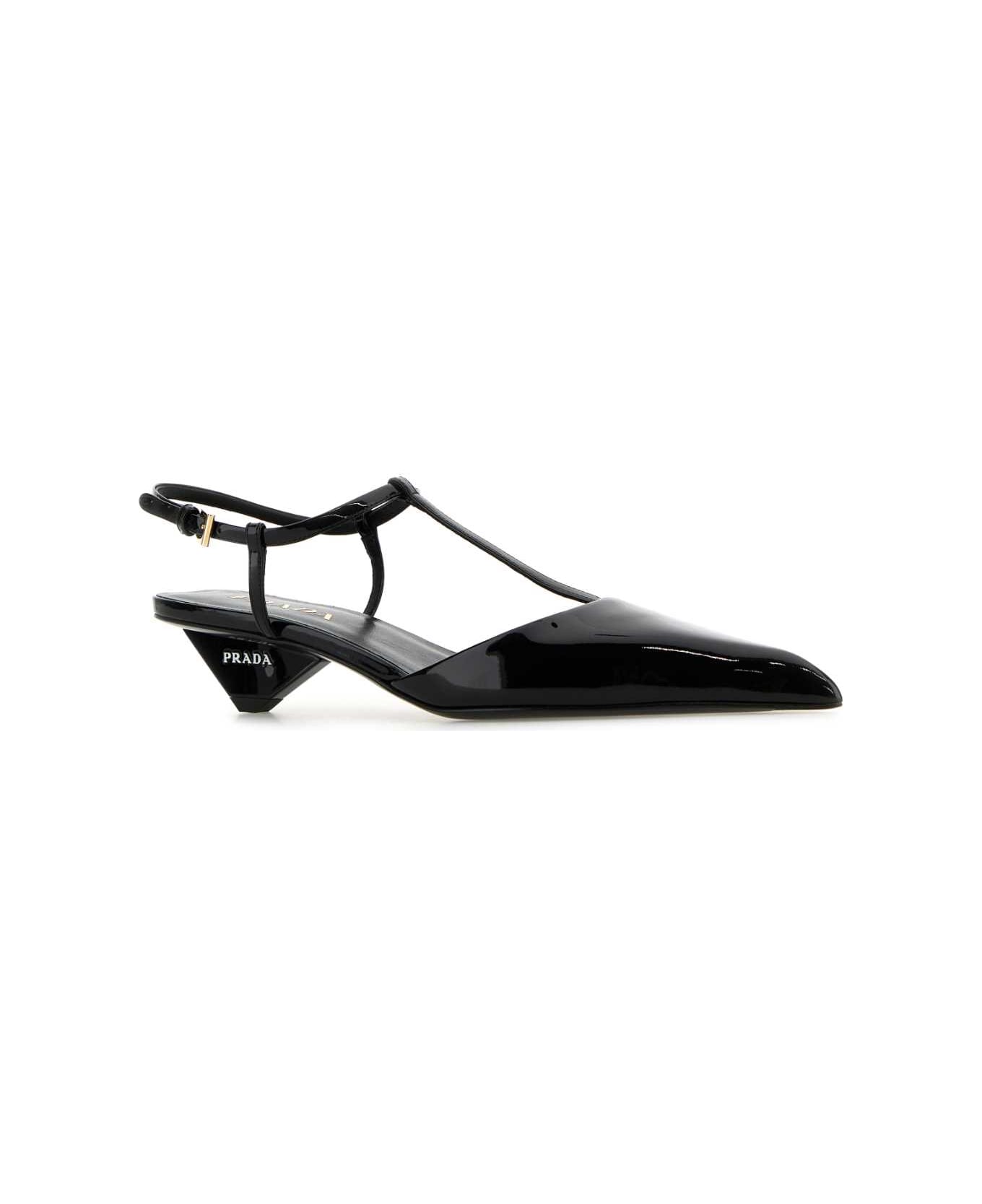 Prada Black Leather Pumps - F0002