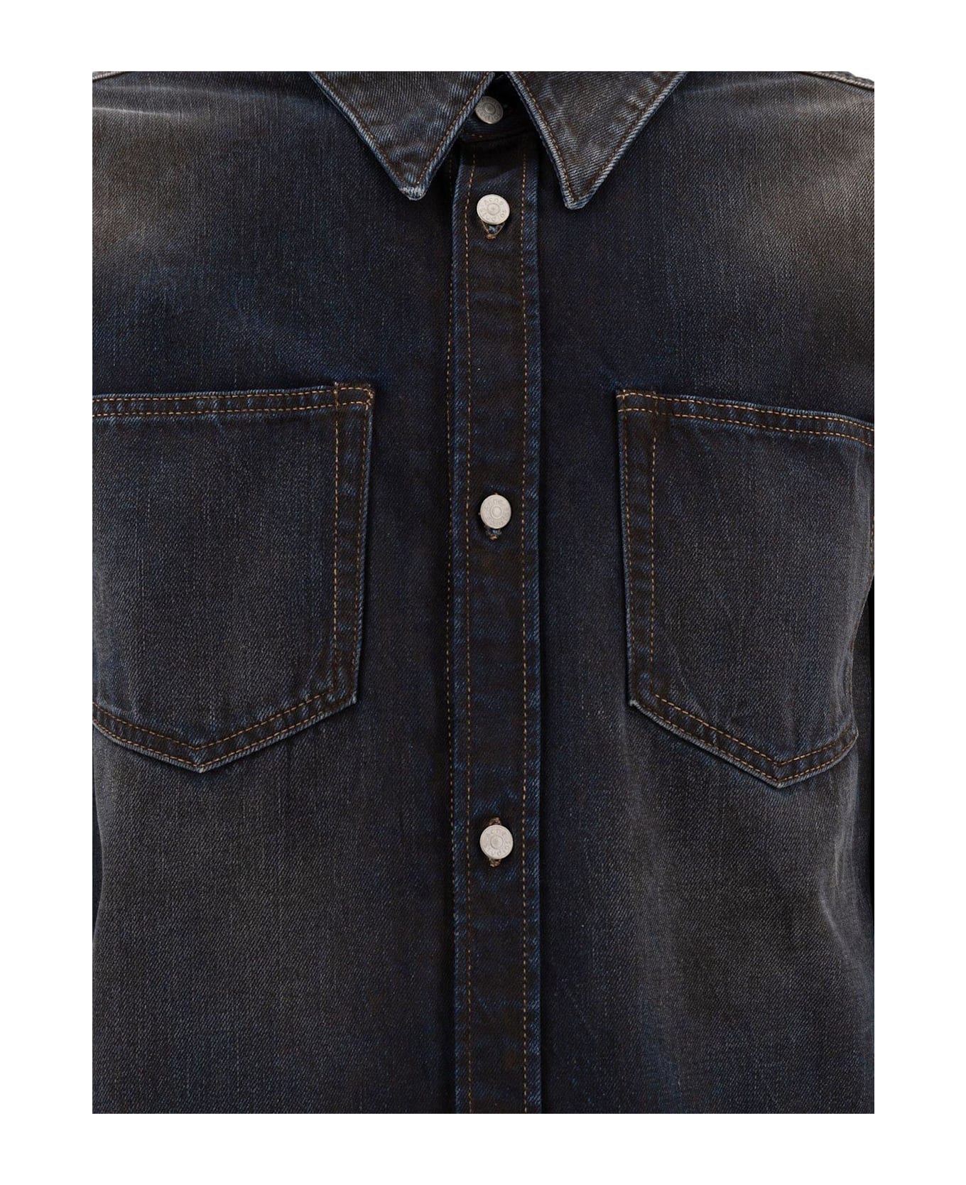 Acne Studios Collared Long-sleeve Denim Shirt - Blue