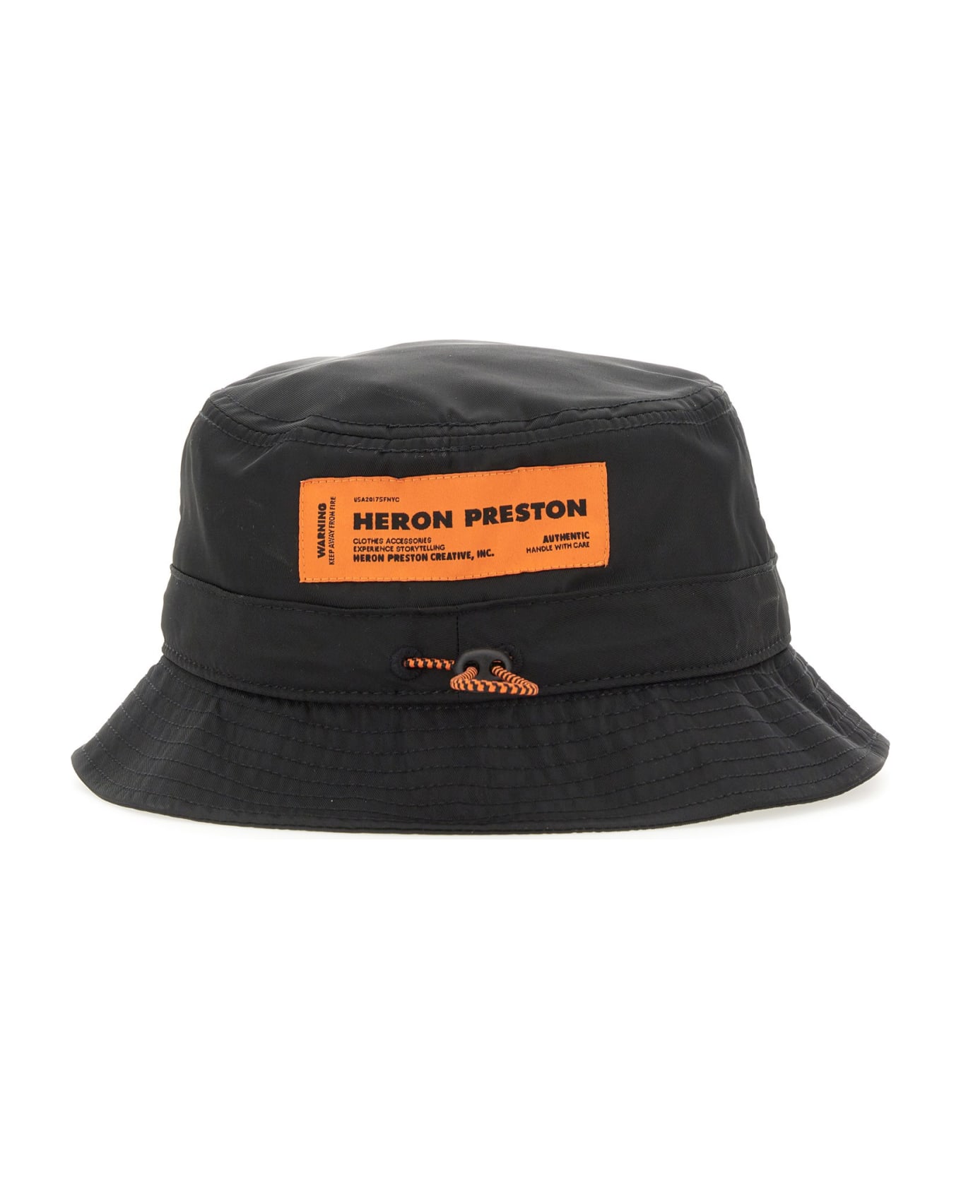 HERON PRESTON Bucket Hat With Logo Embroidery - NERO