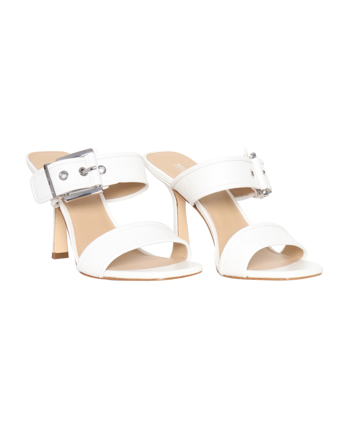 Michael Kors Colby Leather Sandals - WHITE