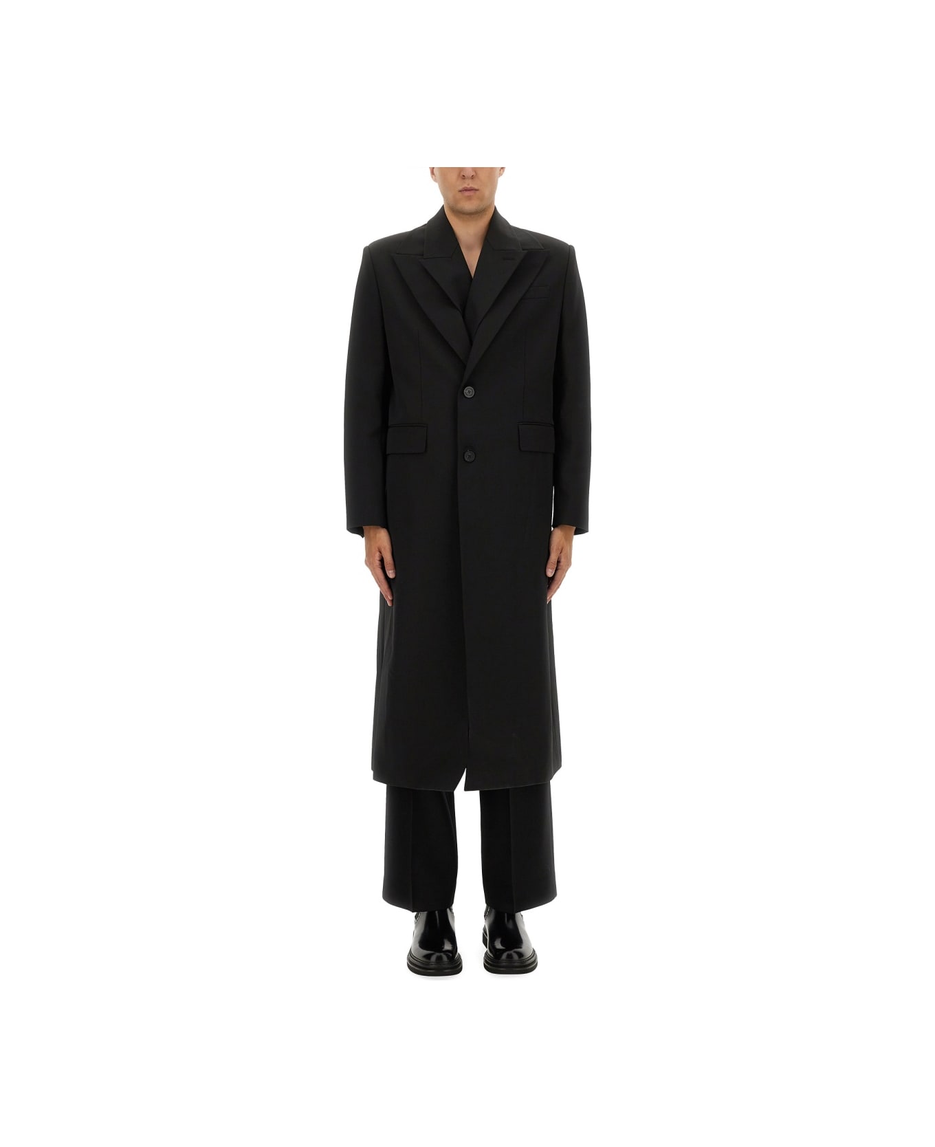 Jean Paul Gaultier Double Layer Coat - BLACK