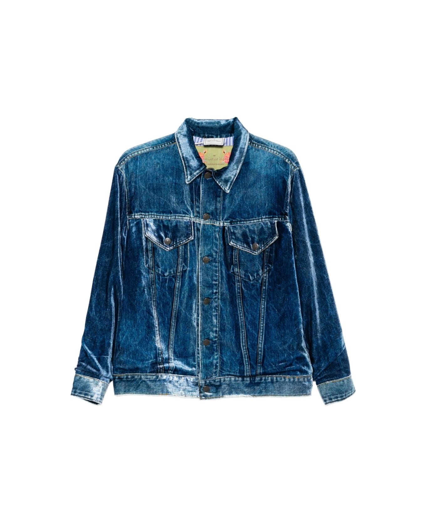 Pierre-Louis Mascia Denim Print Jacket - Blue