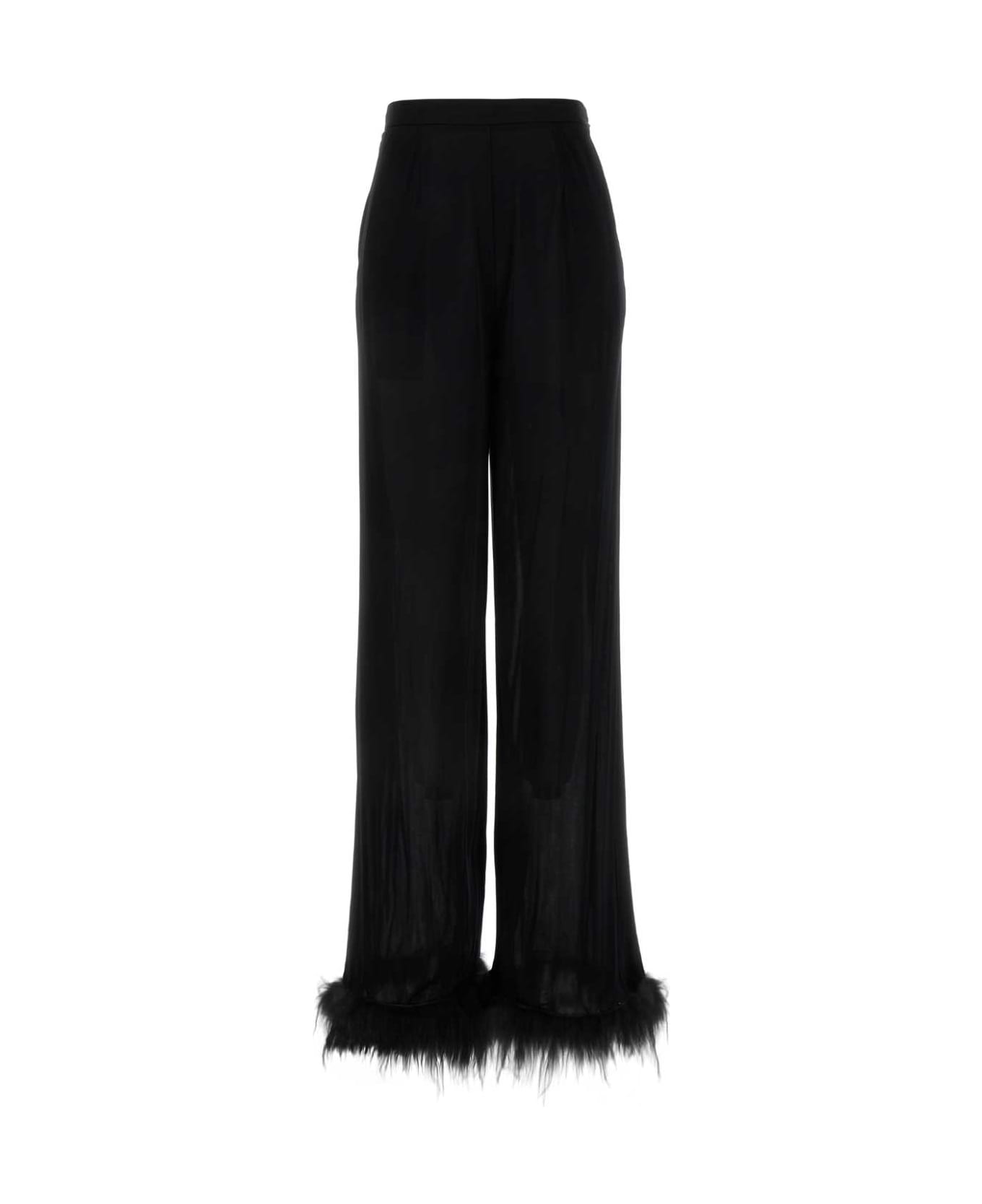 Prada Black Satin Wide-leg Pant - NERO