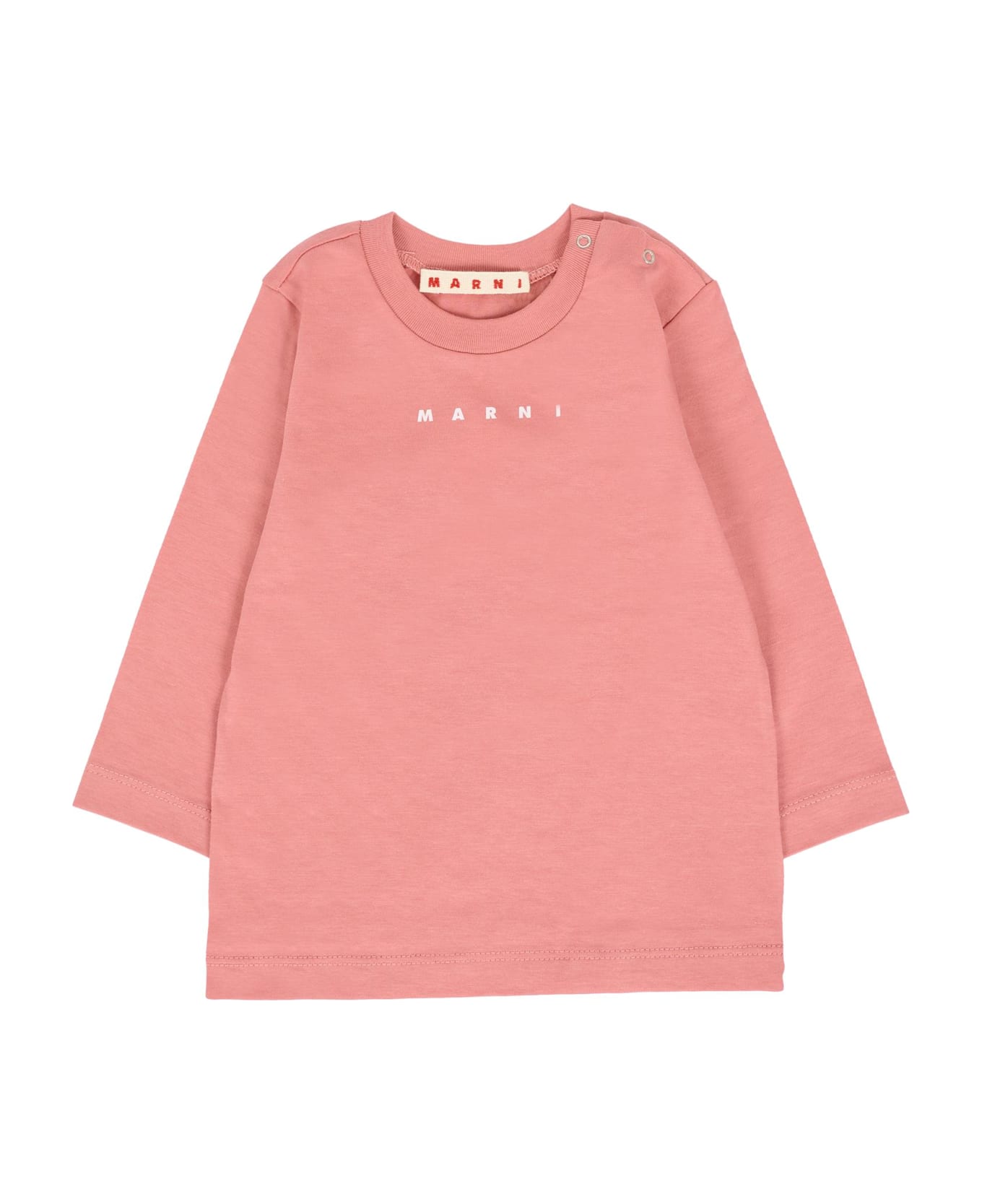Marni Pink T-shirt For Babykids With Logo - Pink