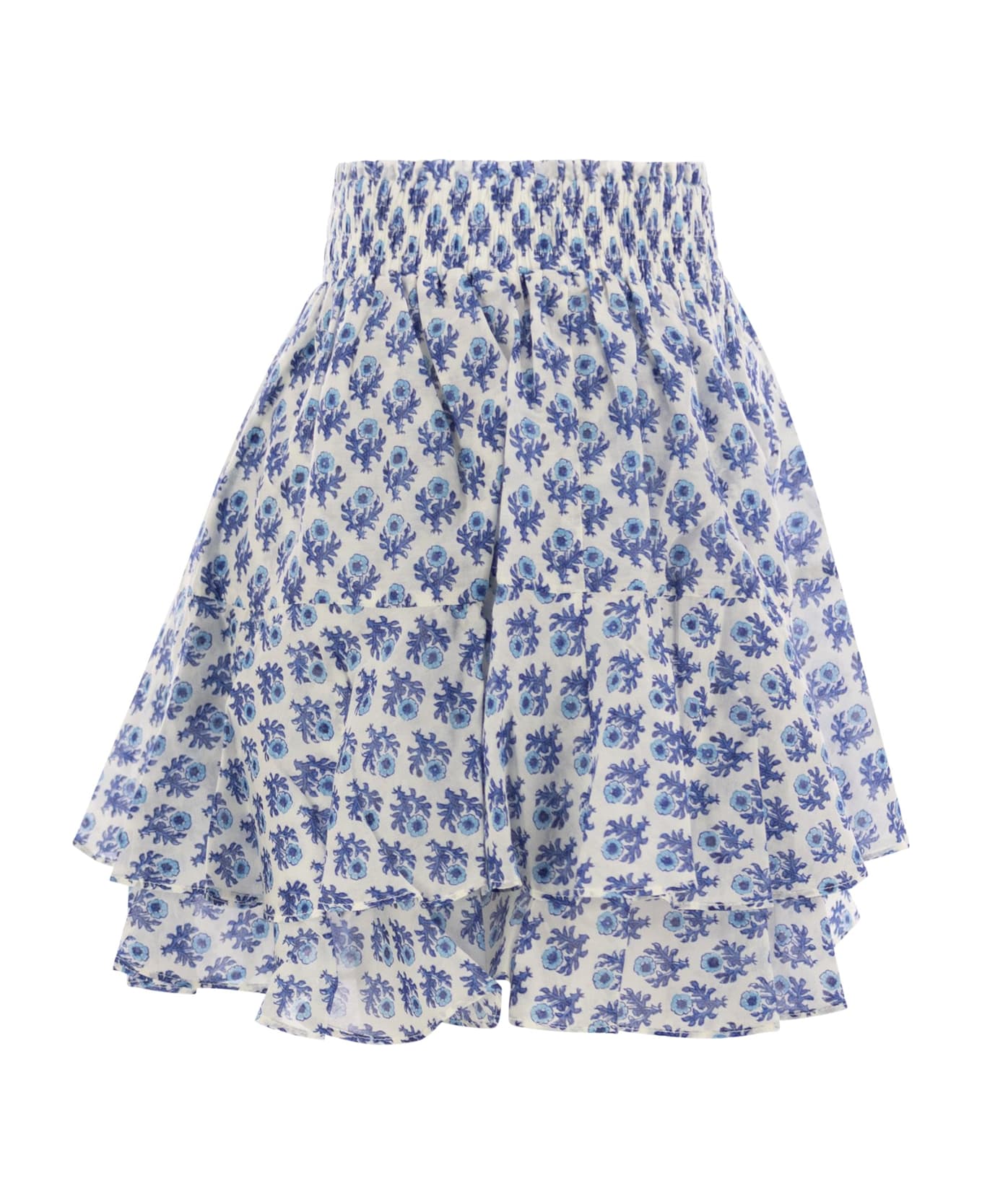 MC2 Saint Barth Eivissa - Miniskirt With Ruffles - Blue