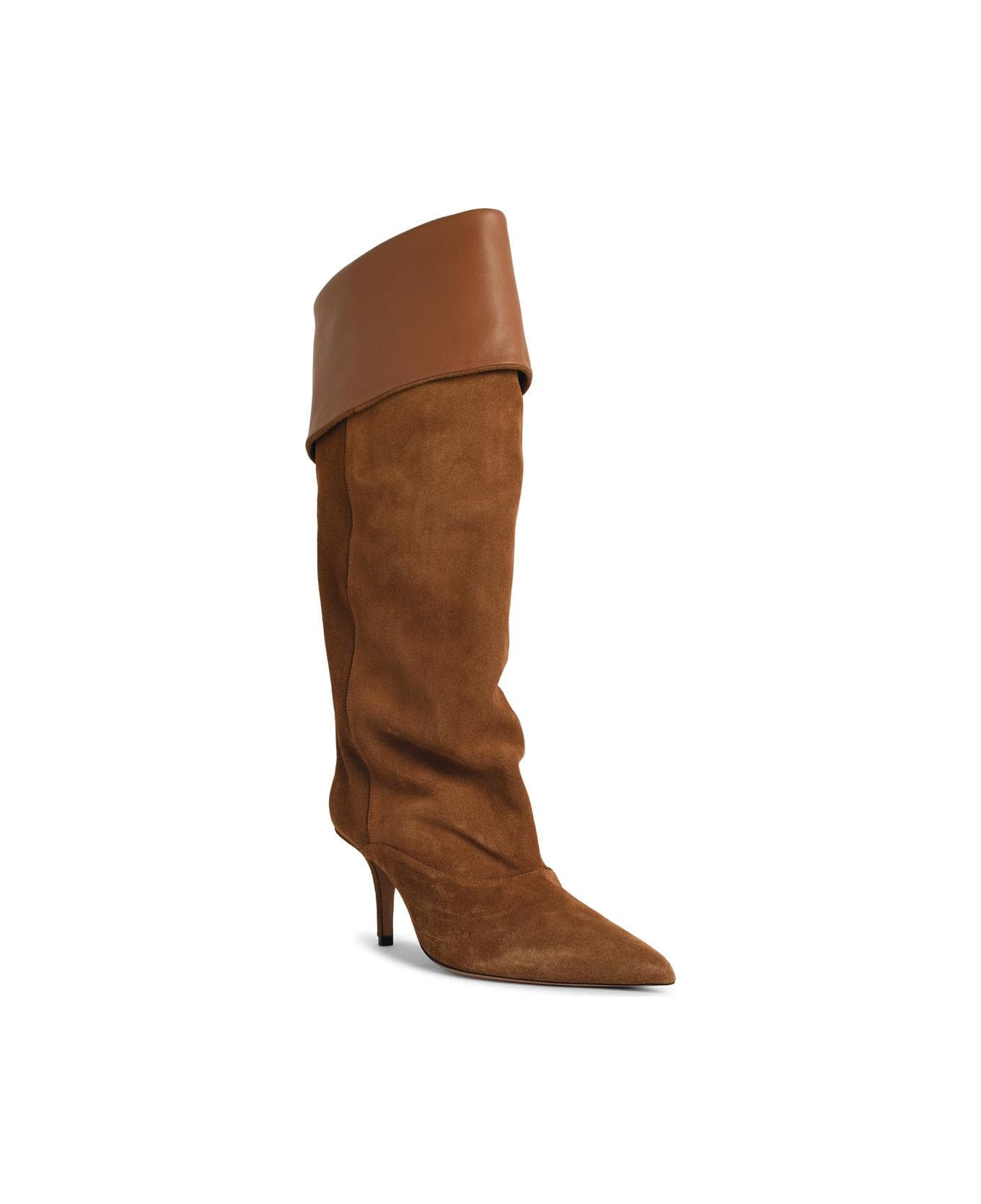 Paris Texas 'ines Reverse 75' Suede Cognac Boots - Beige