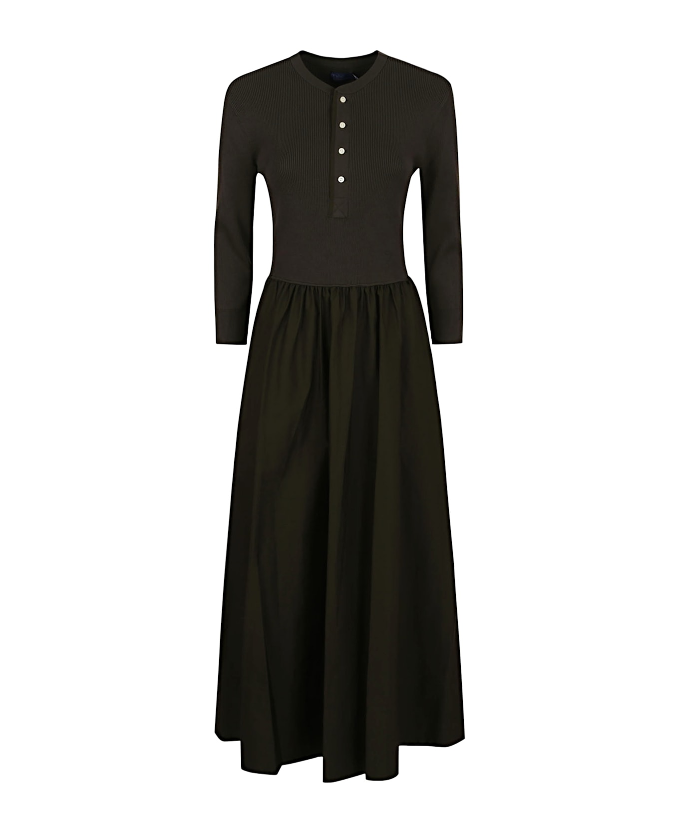 Polo Ralph Lauren Ls Hnley Dr-long Sleeve-day Dress - Canopy Olive