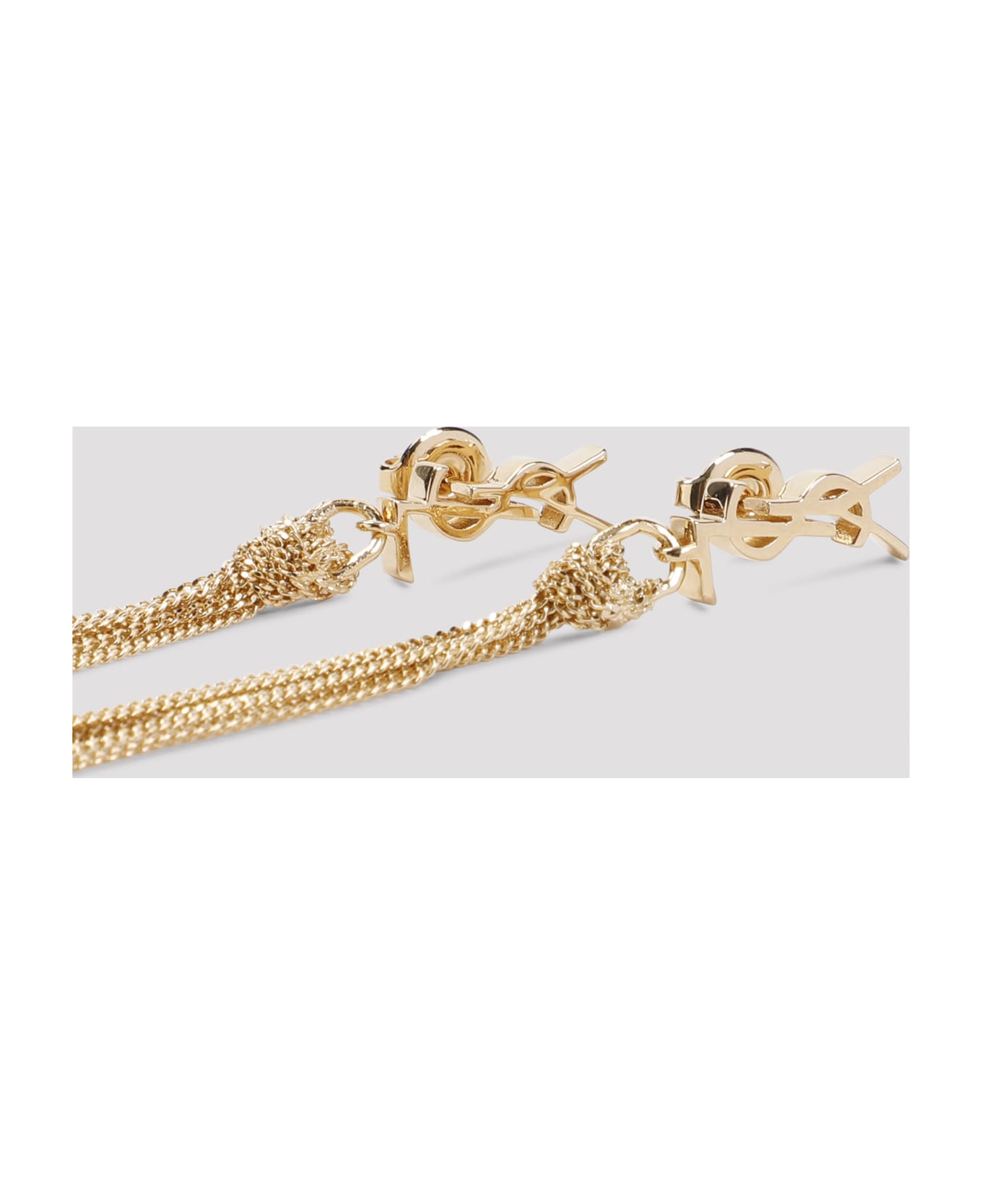 Saint Laurent Pompons Chains Earrings - Dore