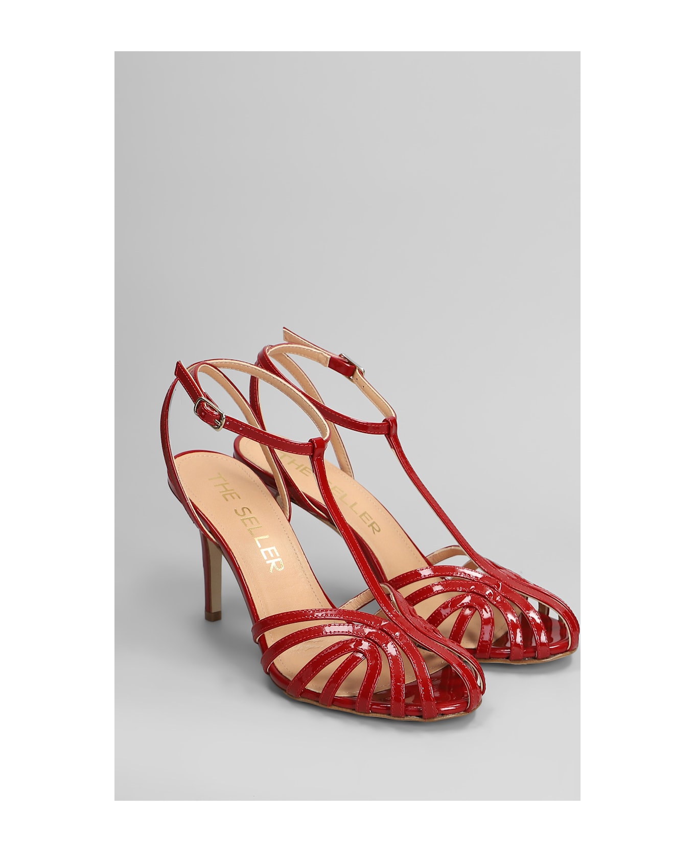 The Seller Sandals In Red Patent Leather - red