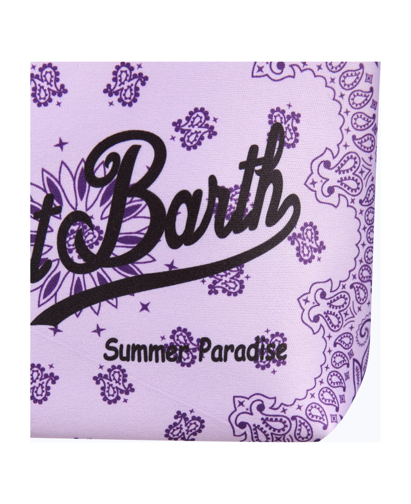 MC2 Saint Barth Purple Clutch Bag For Girl With Paisley Print And Logo MC2 Saint Barth - PURPLE