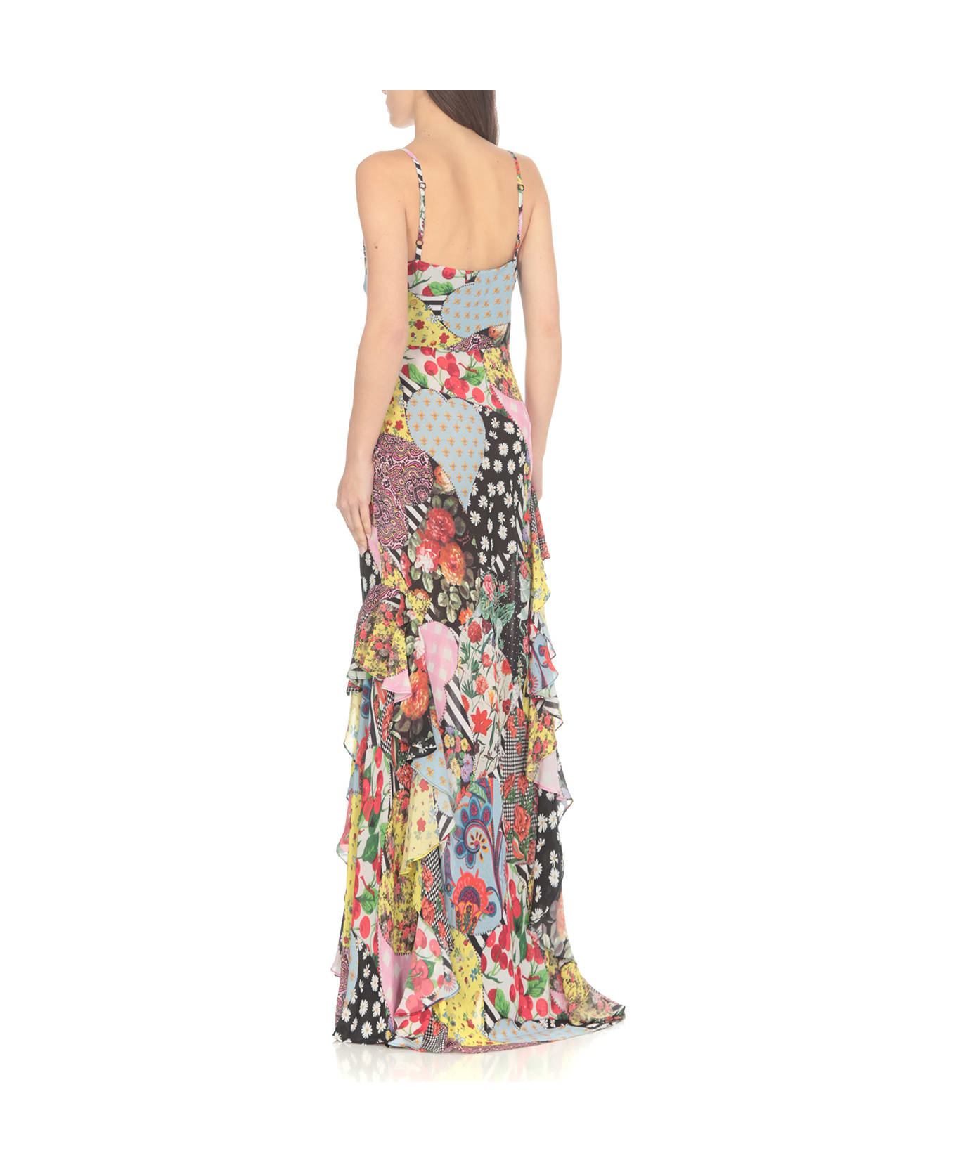 M05CH1N0 Jeans Long Floral Dress - Multicolor