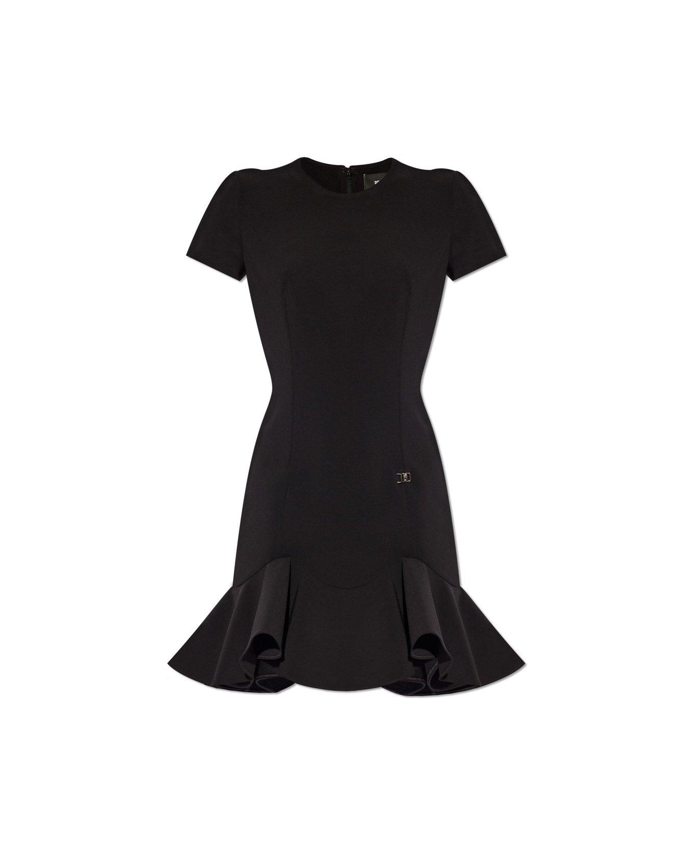 Dsquared2 Logo Plaque Mini Dress - Nero