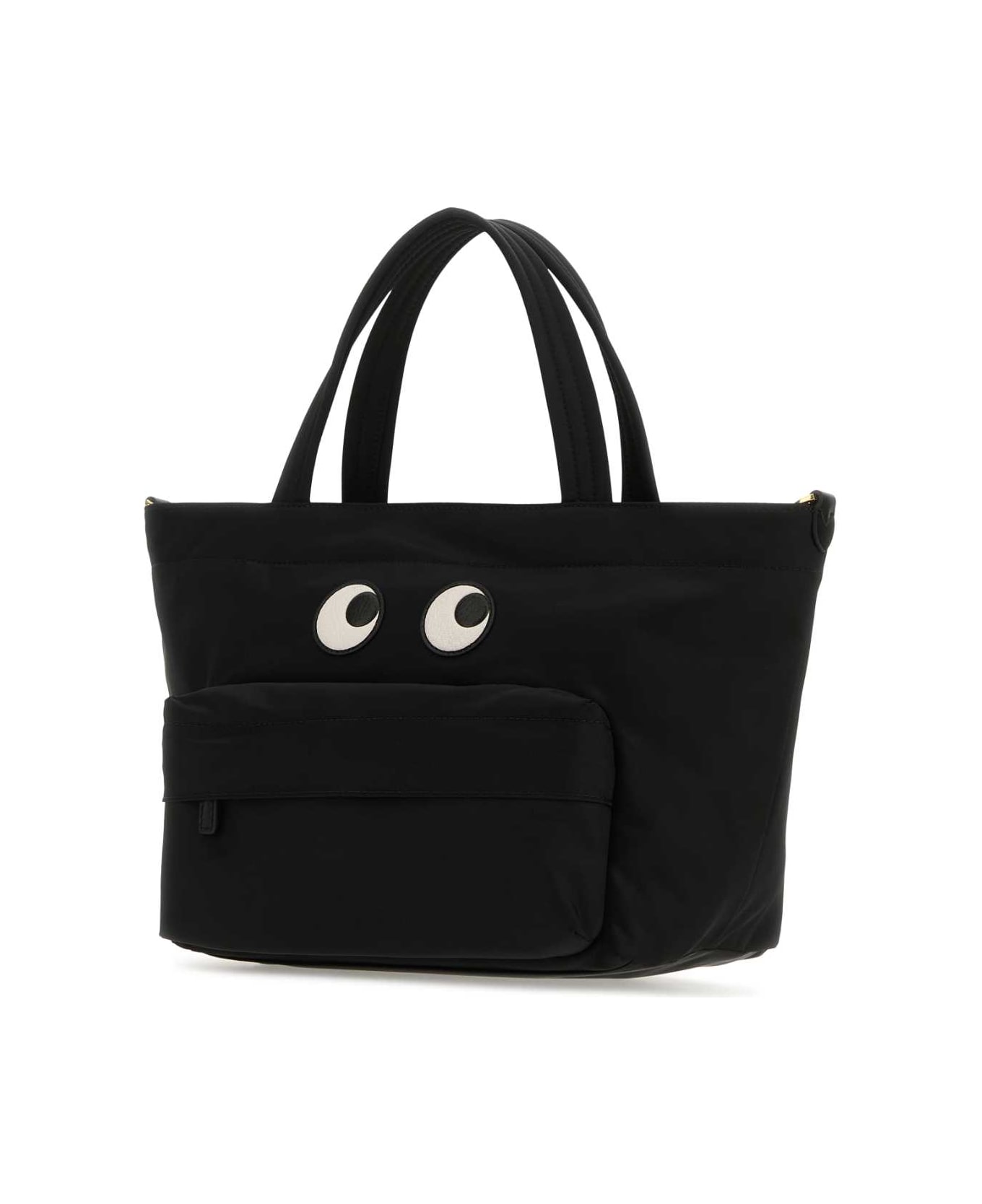 Anya Hindmarch Black Nylon Mini Eyes Handbag - BLACK