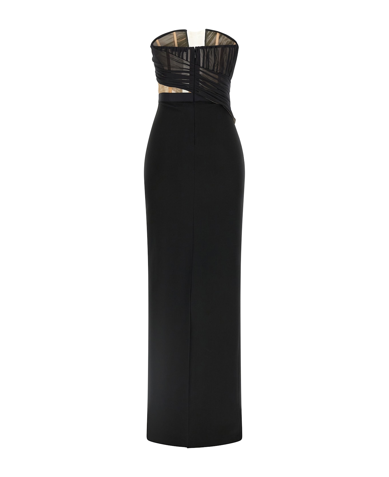 Nensi Dojaka 'corsetted Draped Maxi' Dress - Black  