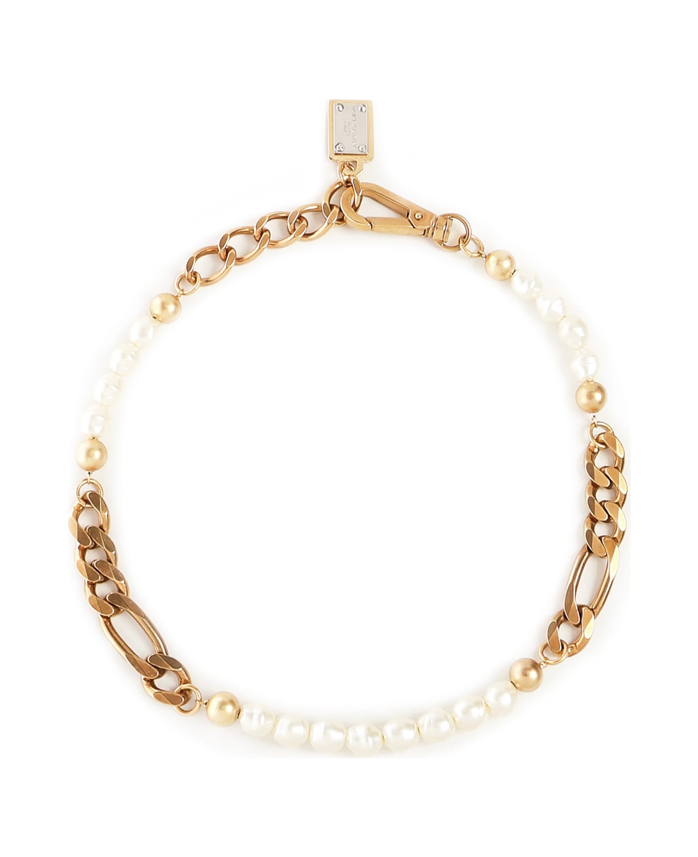 Dolce 
Gabbana Pearl Mesh Necklace - Golden