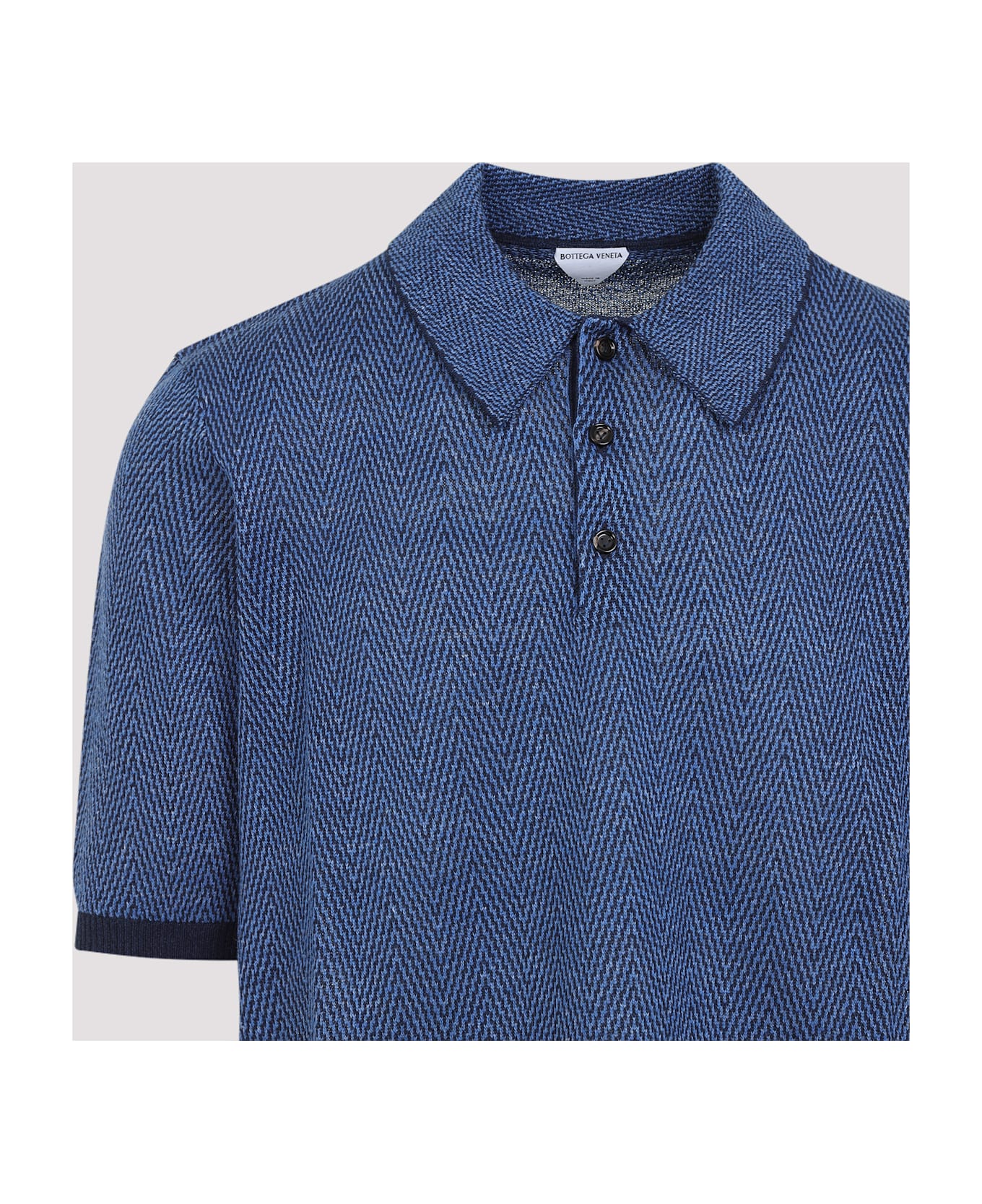 Bottega Veneta Linen Polo - Navy Squill
