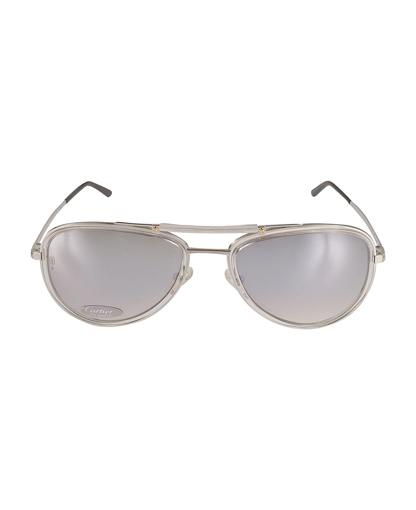Cartier Eyewear Thick Aviator Sunglasses - platinum