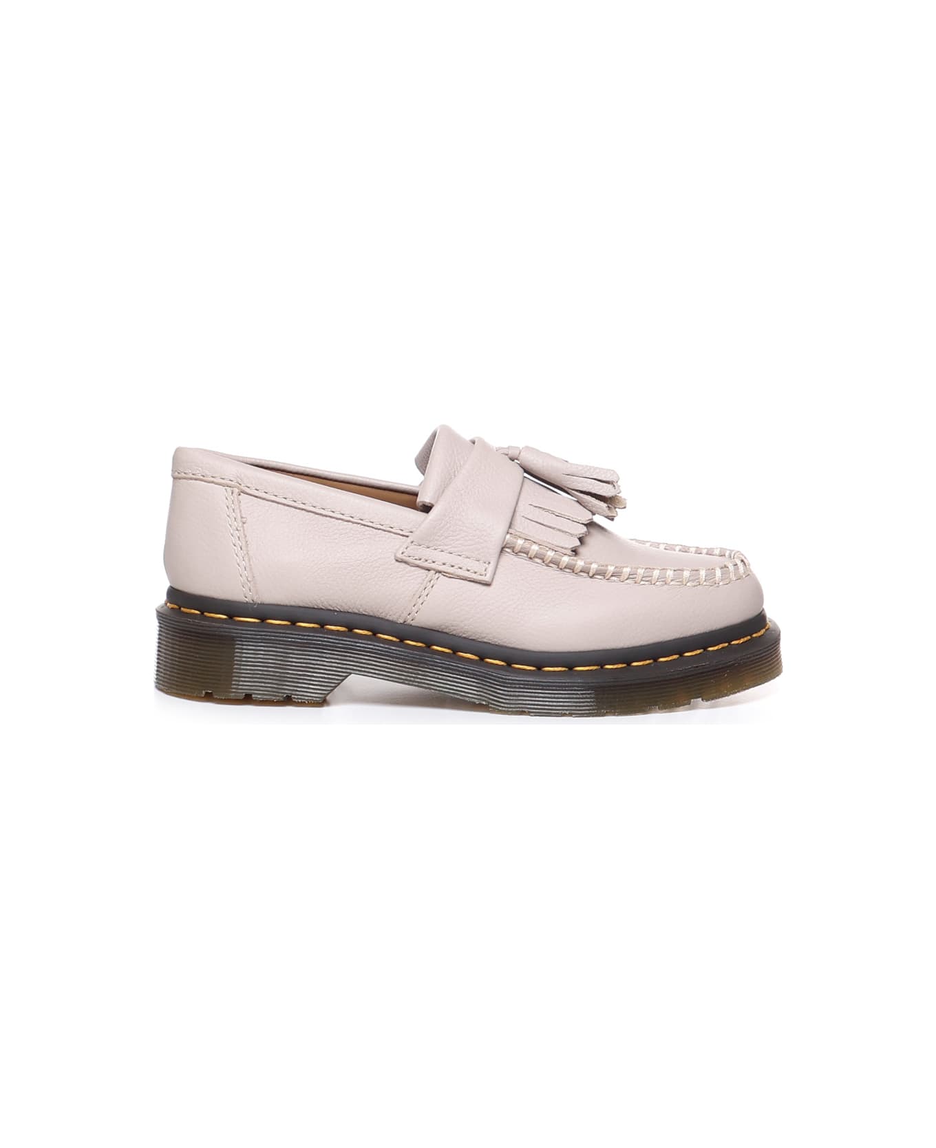 Dr. Martens Adrian Moccasins With Tassels In Virginia Leather - White