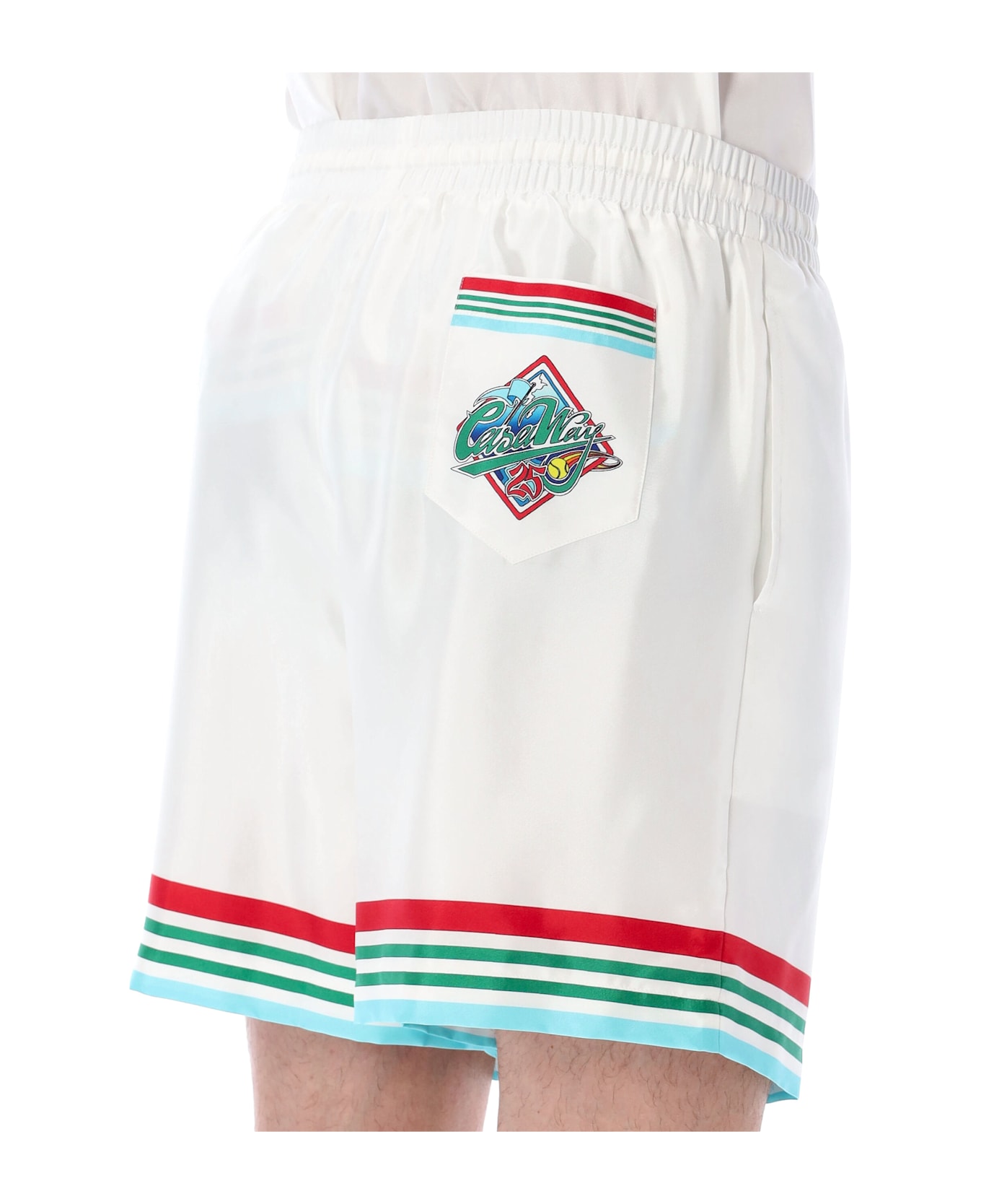 Casablanca Casa Way World Series Silk Shorts - WHITE