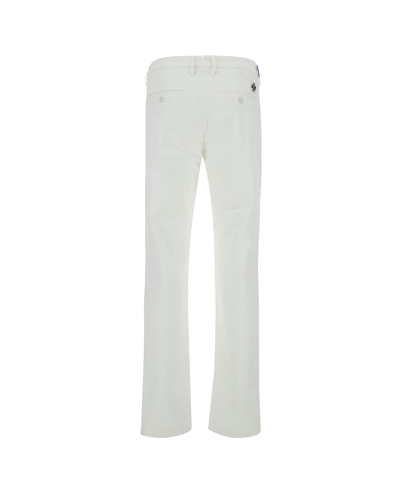 Jacob Cohen 'bobby' Slim White Pants With Logo Patch In Cotton Man - White