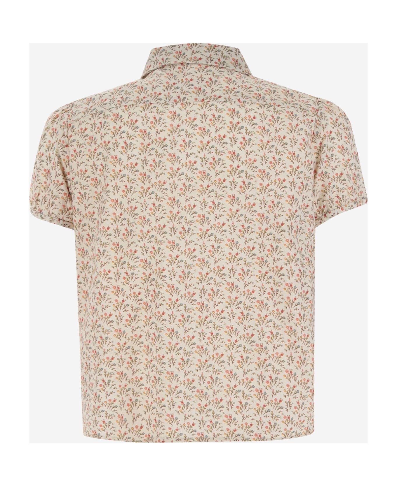 Bonpoint Cotton Shirt With Floral Pattern - Red
