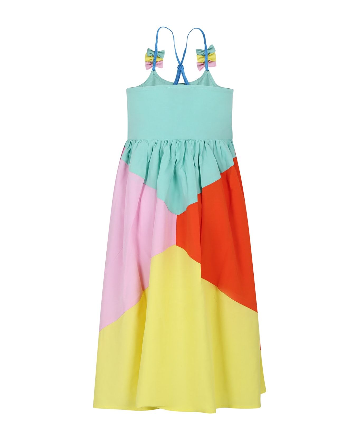 Stella McCartney Kids Multicolor Dress For Girl With Bows ワンピース＆ドレス