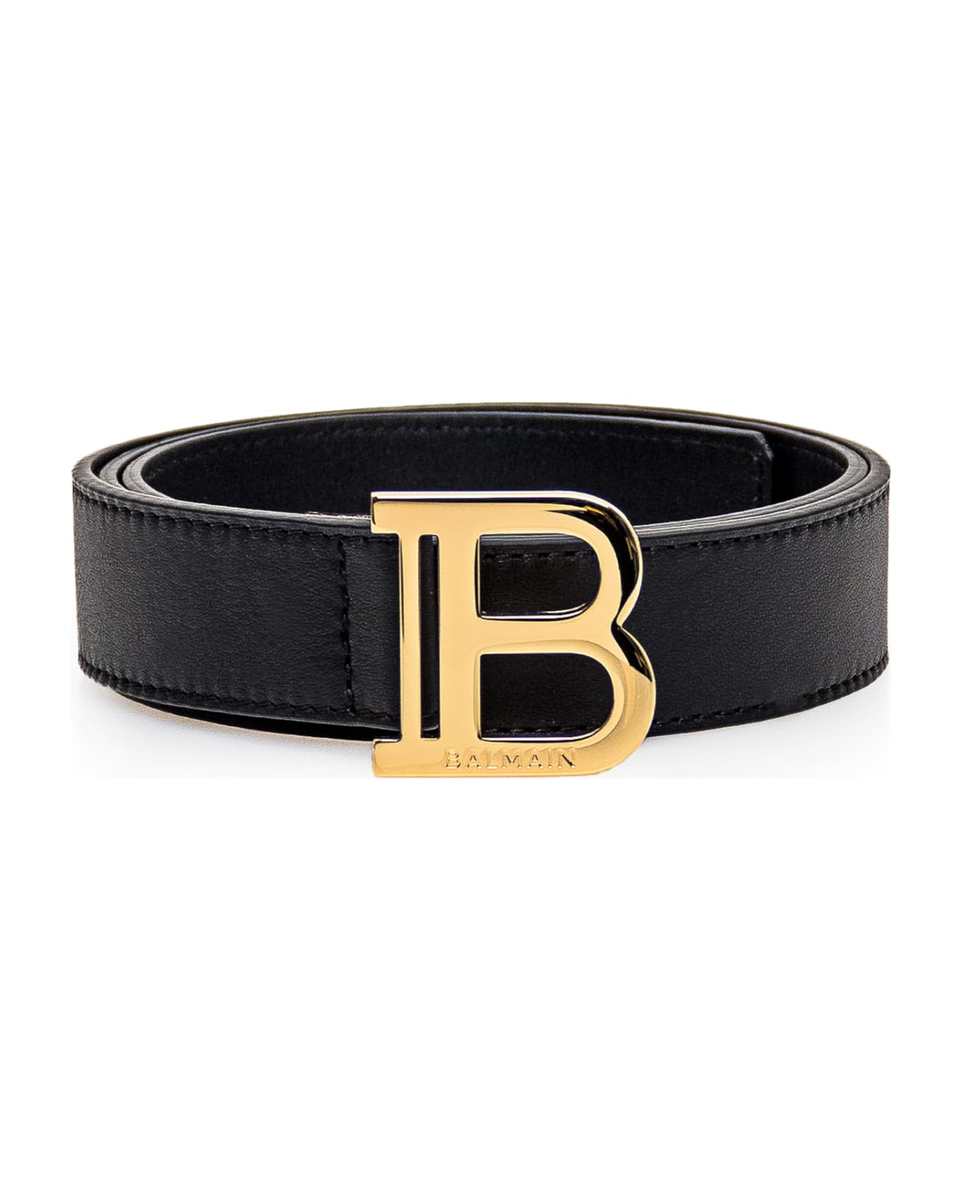 Balmain Logo Belt - BLACK/GOLD