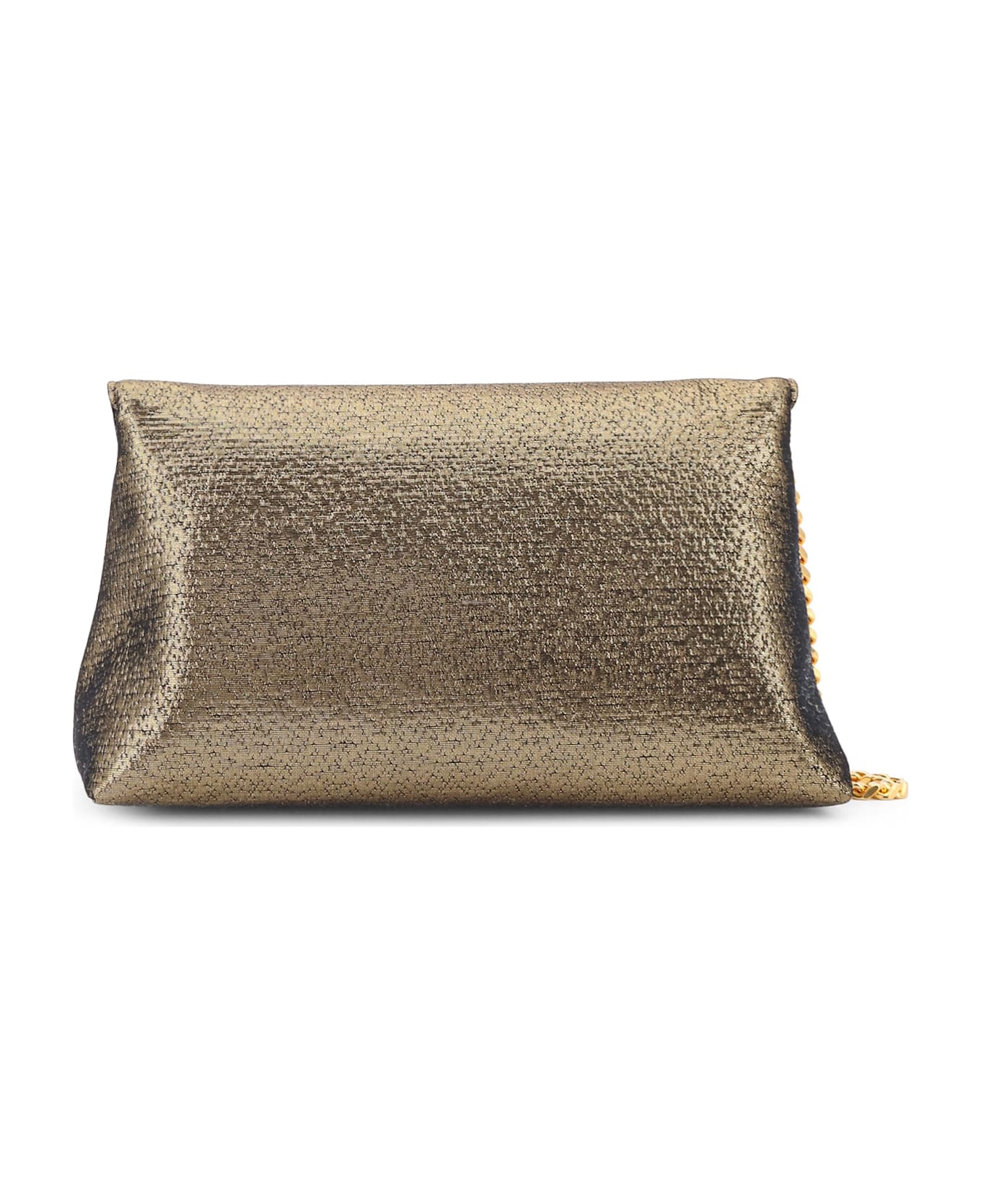 Tom Ford Laminated Pochette With Chain Shoulder Strap - DARK GOLD