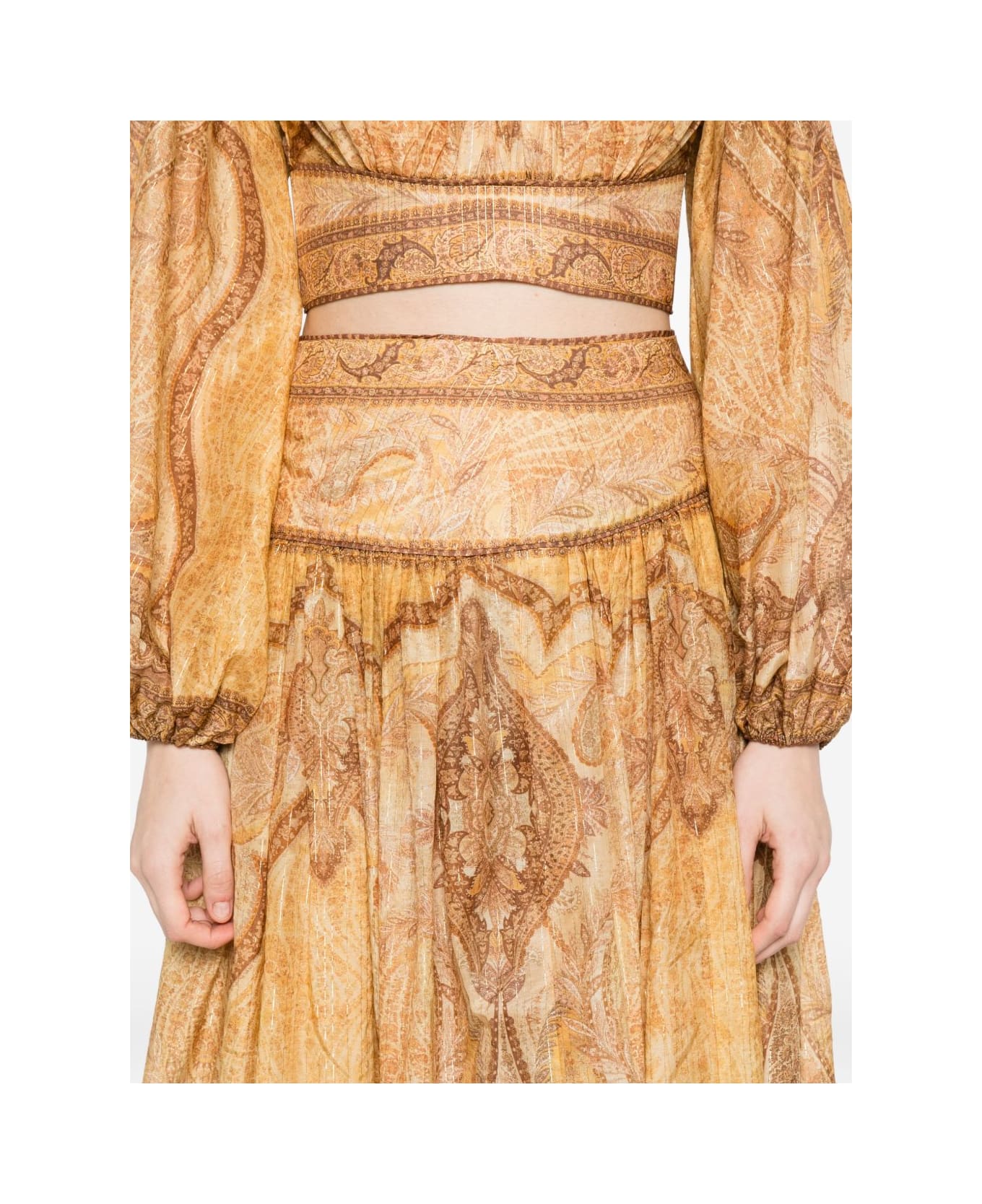 Zimmermann Wanderlust Cotton And Silk Maxi Skirt - Beige