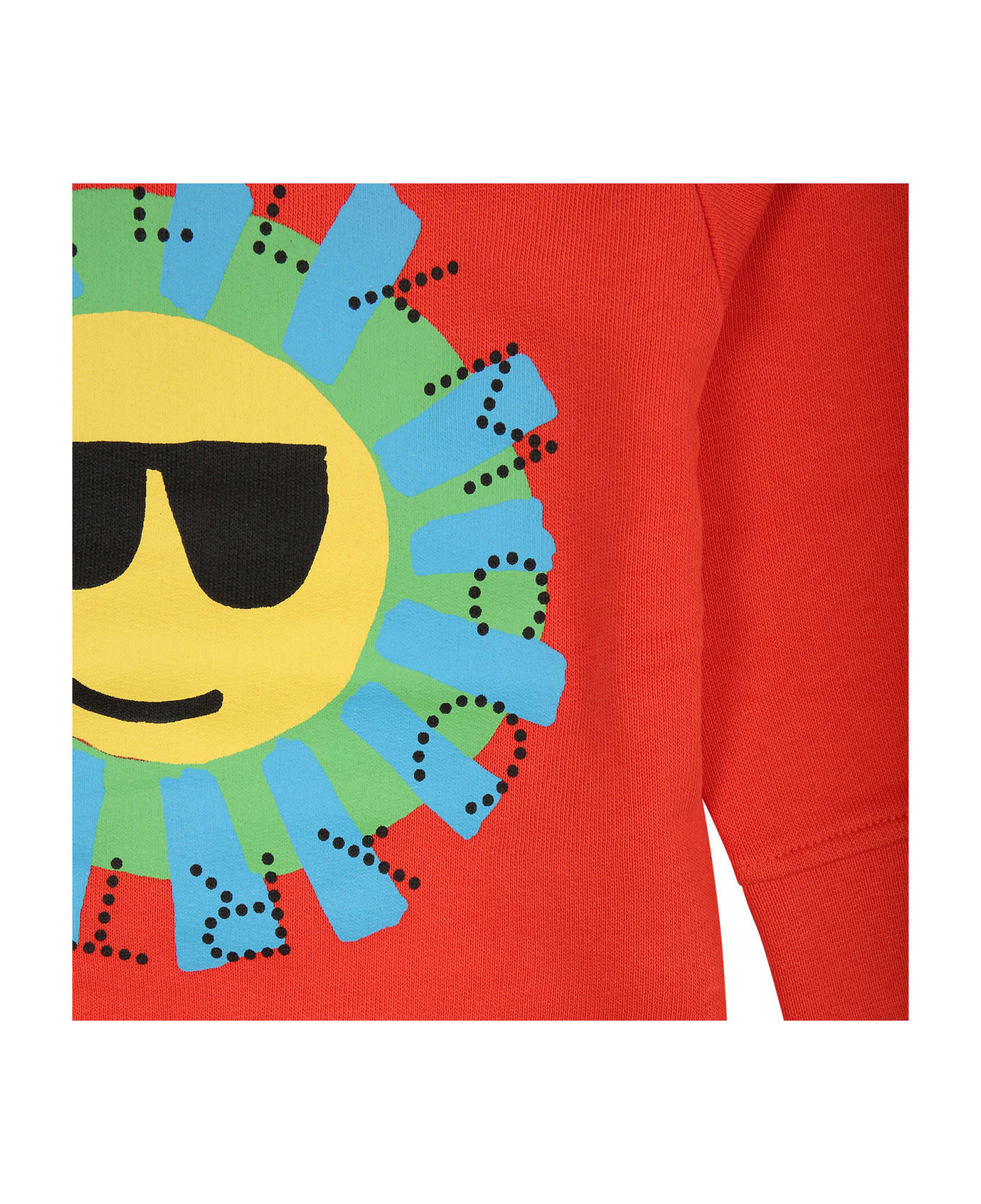 Stella McCartney Kids Red Sweatshirt For Baby Boy With Sun - Red