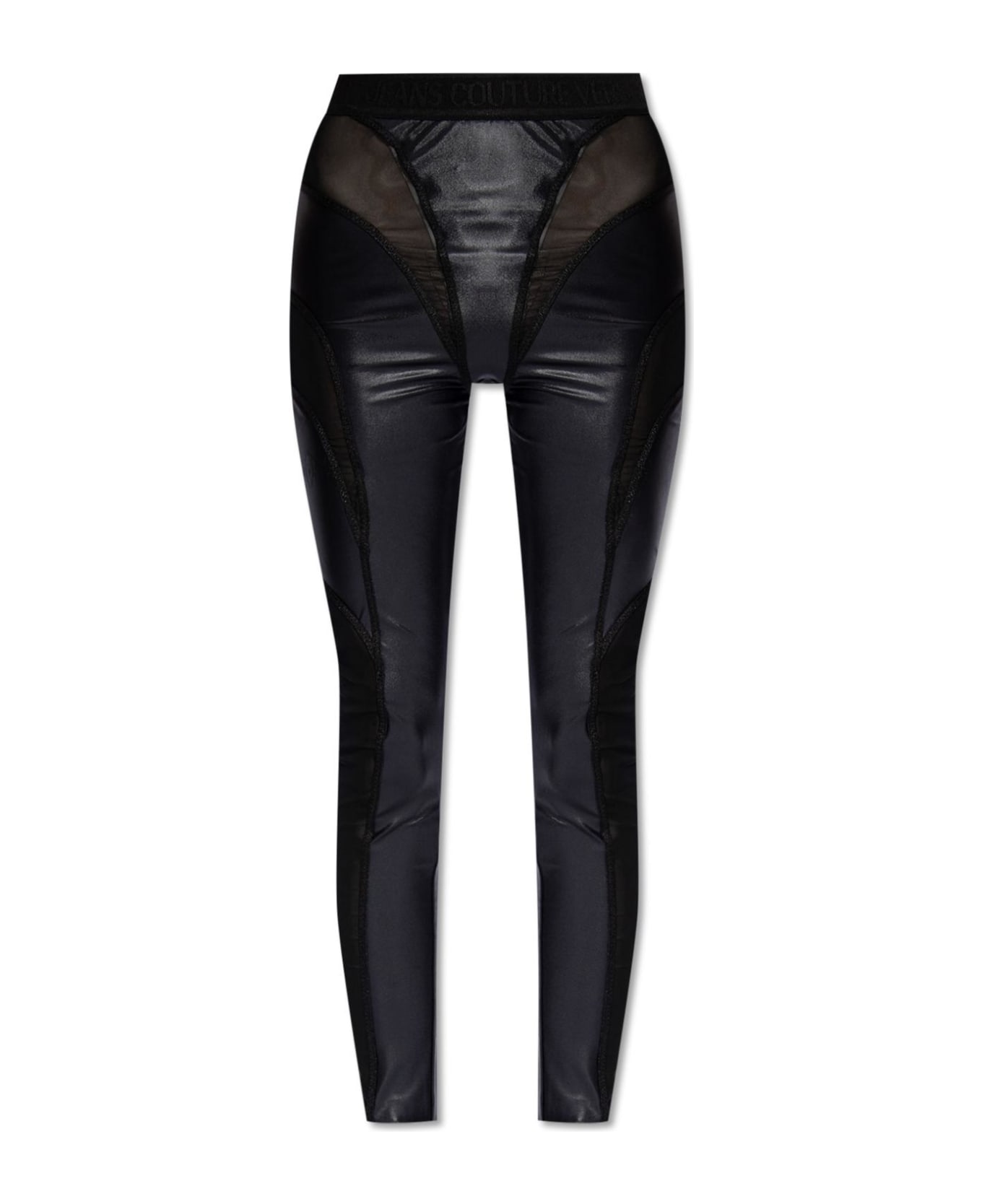 Versace Jeans Couture Leggings With Logo - BLACK