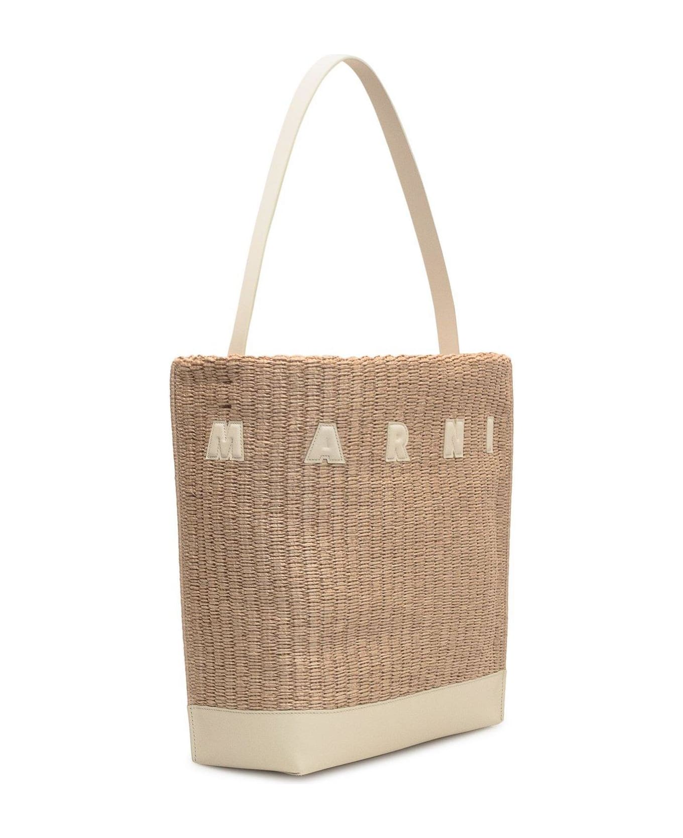 Marni Museo Open Top Tote Bag - Natural/ivory