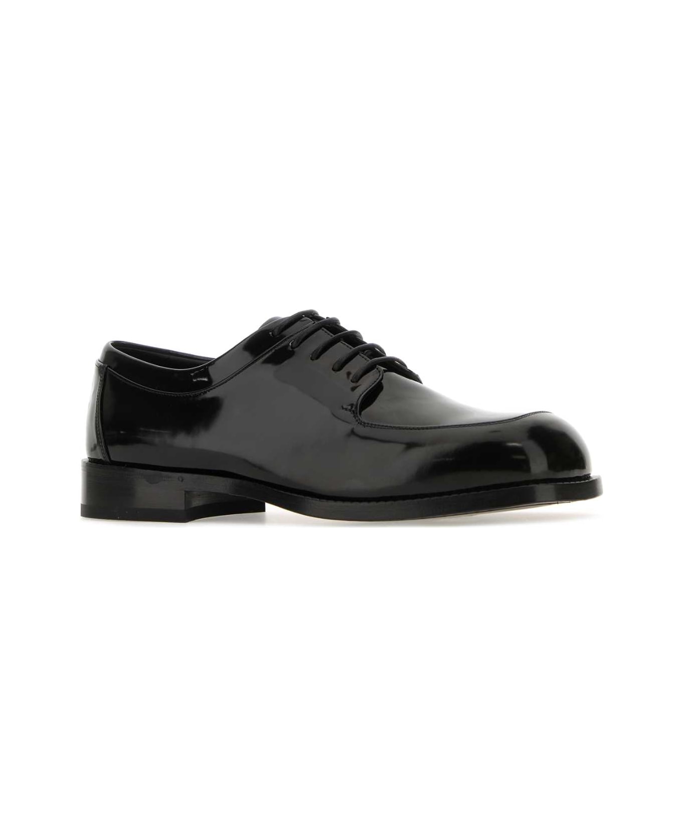 Ferragamo Black Leather Dinamic Lace-up Shoes - LATEXNERONERO