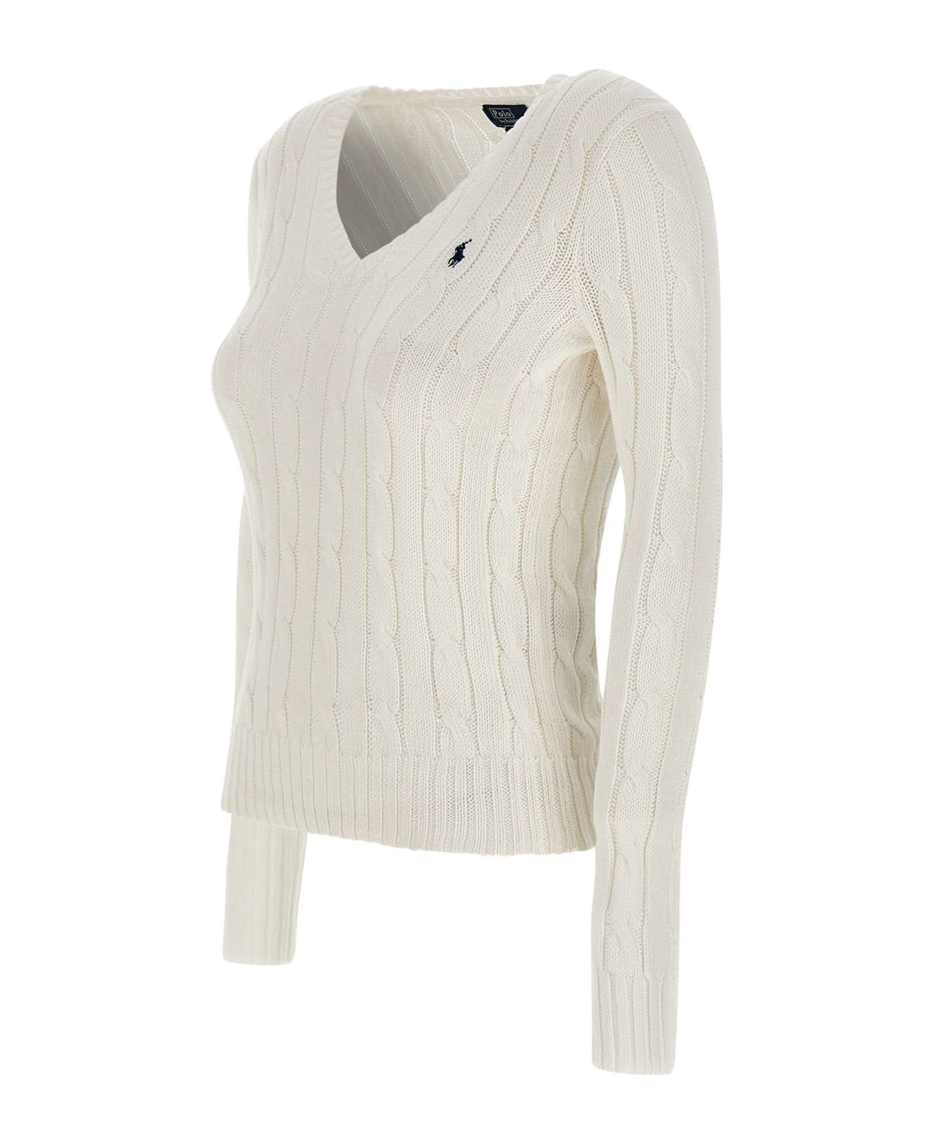 Polo Ralph Lauren "classic" Pima Cotton Sweater - WHITE ニットウェア