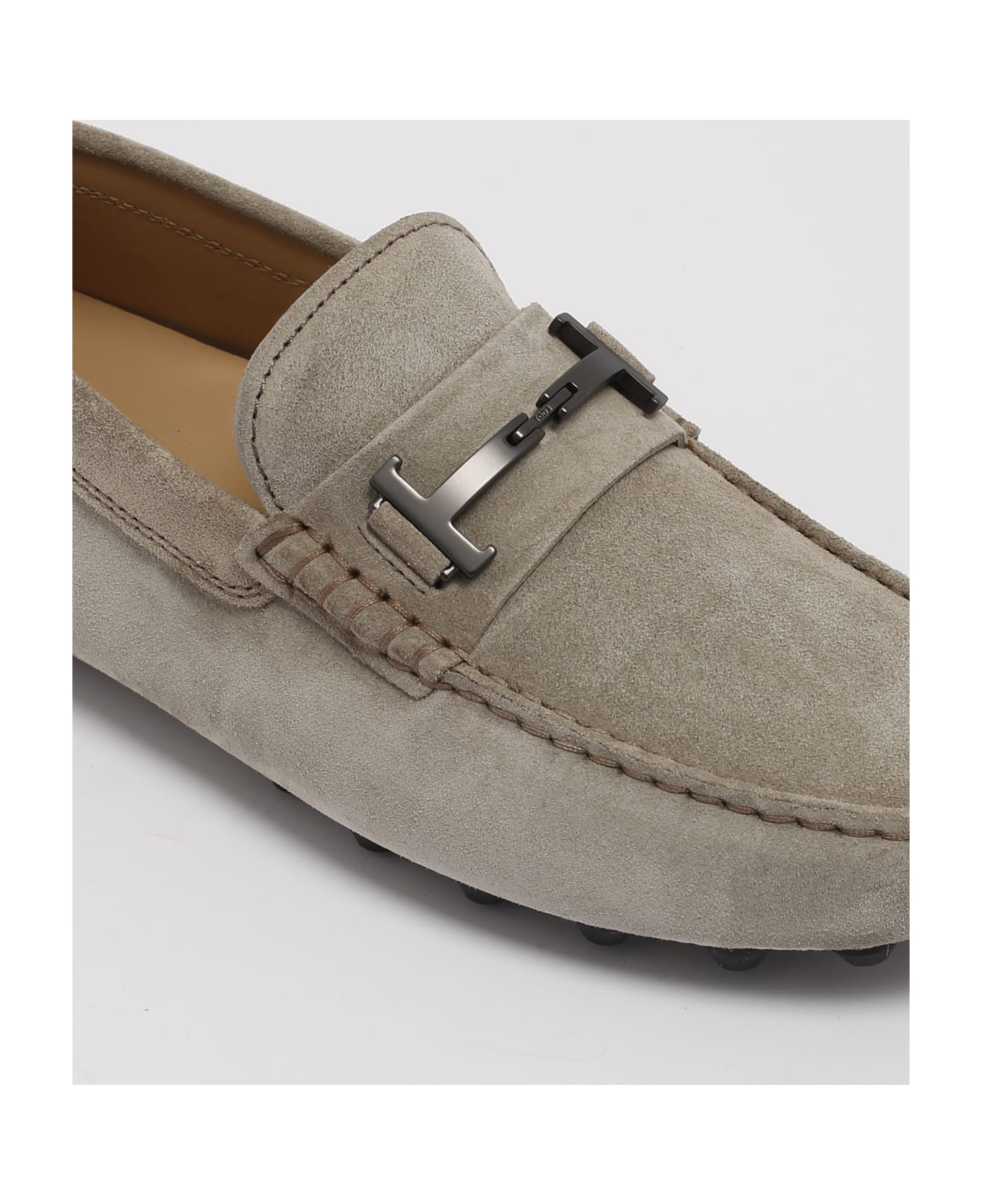 Tod's Gommino Macro Double T Loafers - SILVER