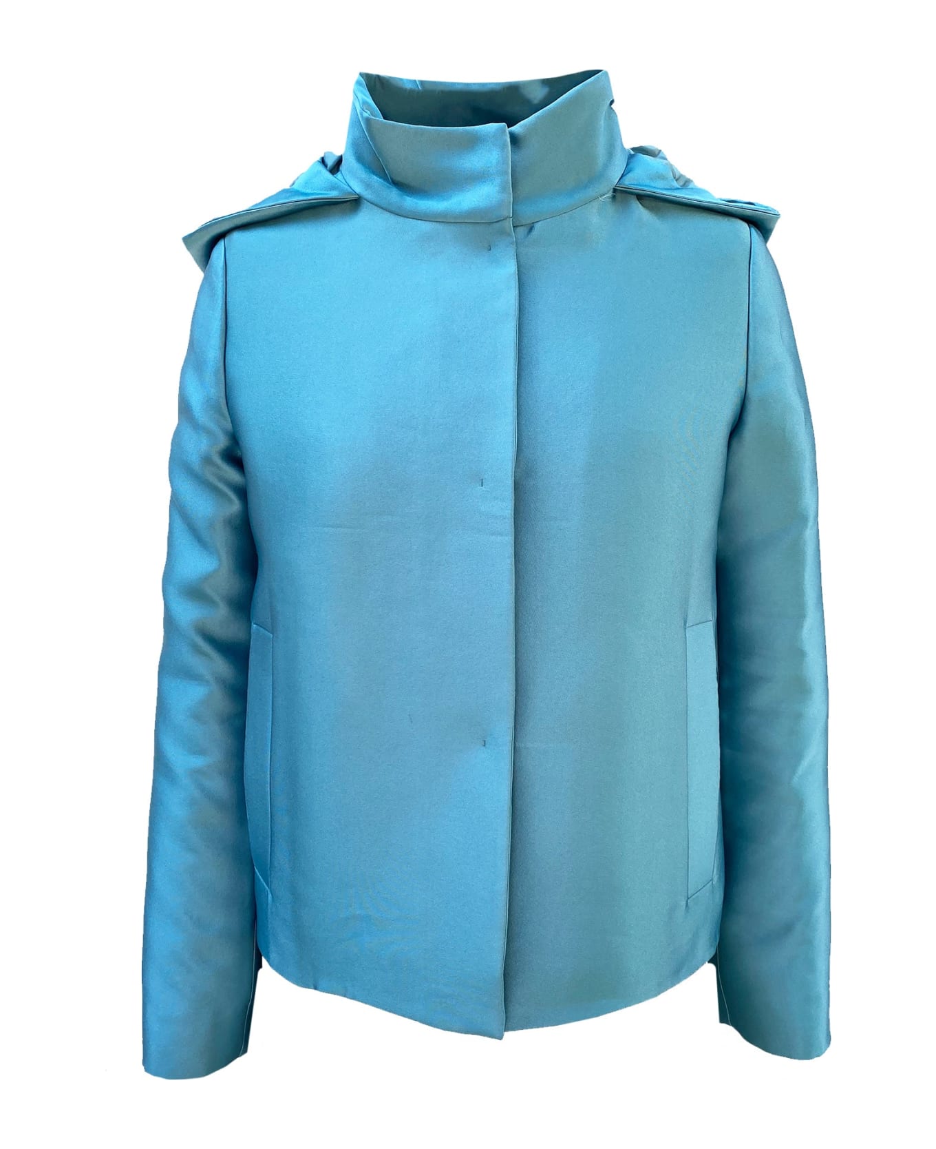 Valentino Satin Padded Jacket - Blue