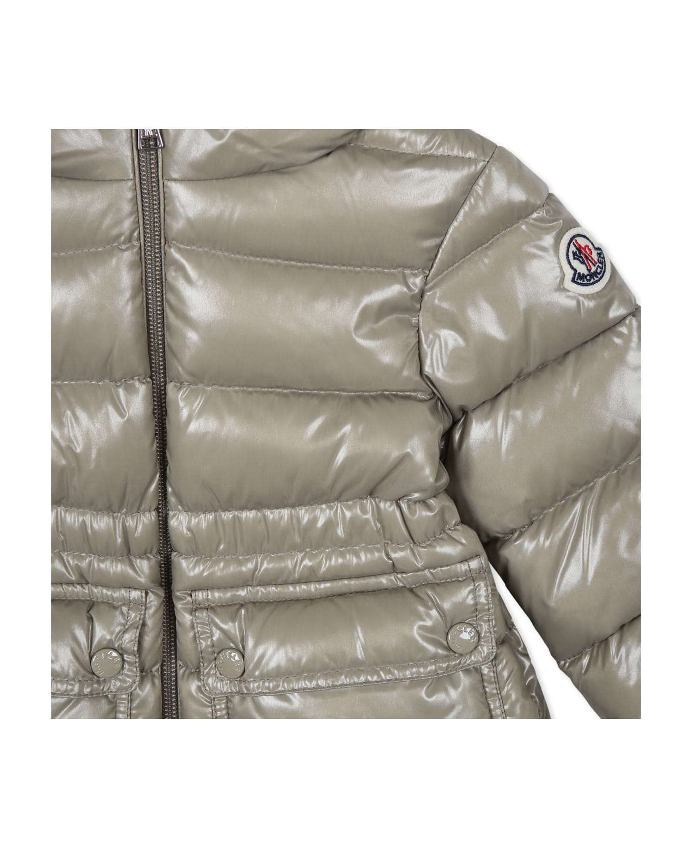 Moncler Adriel Down Jacket For Baby Girl With Logo - Green