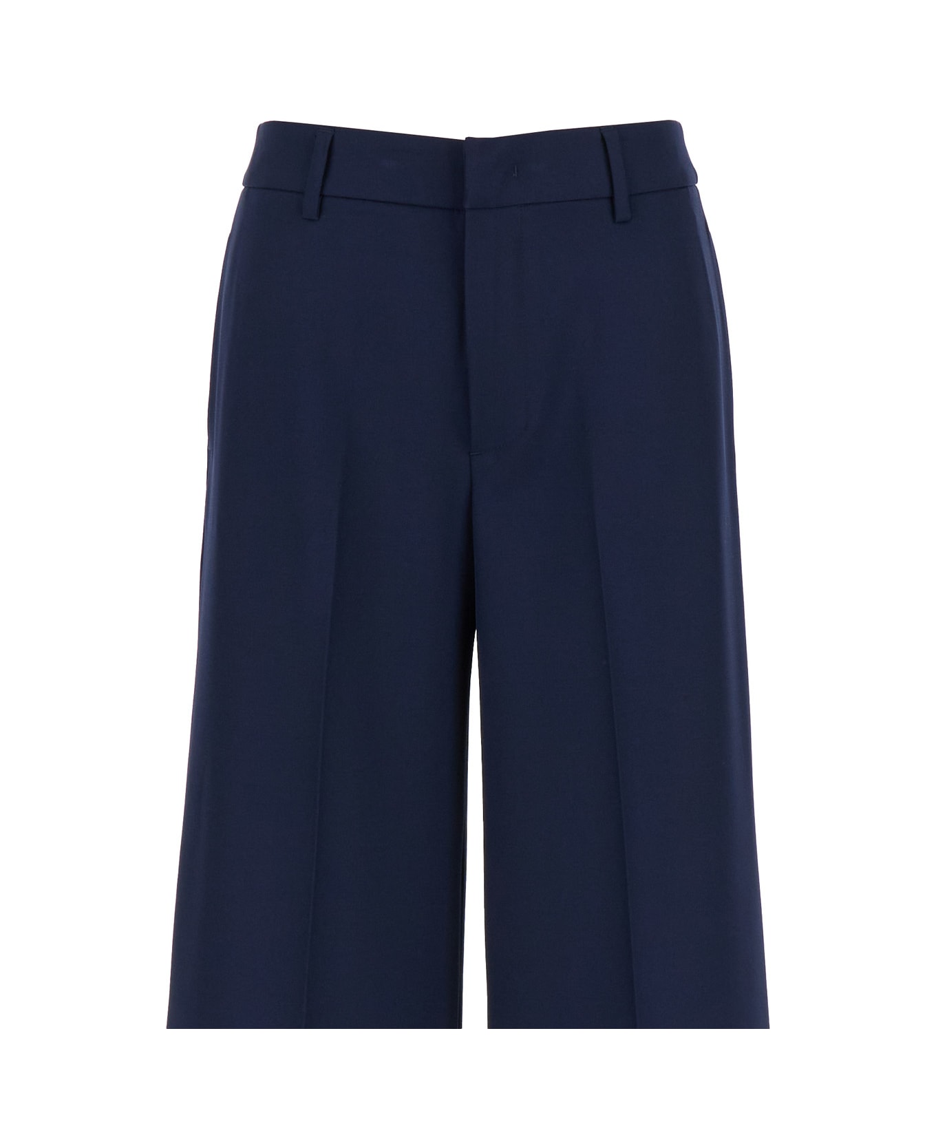 PT01 Blue Wide Leg Pants In Polyester Woman - Blu ボトムス