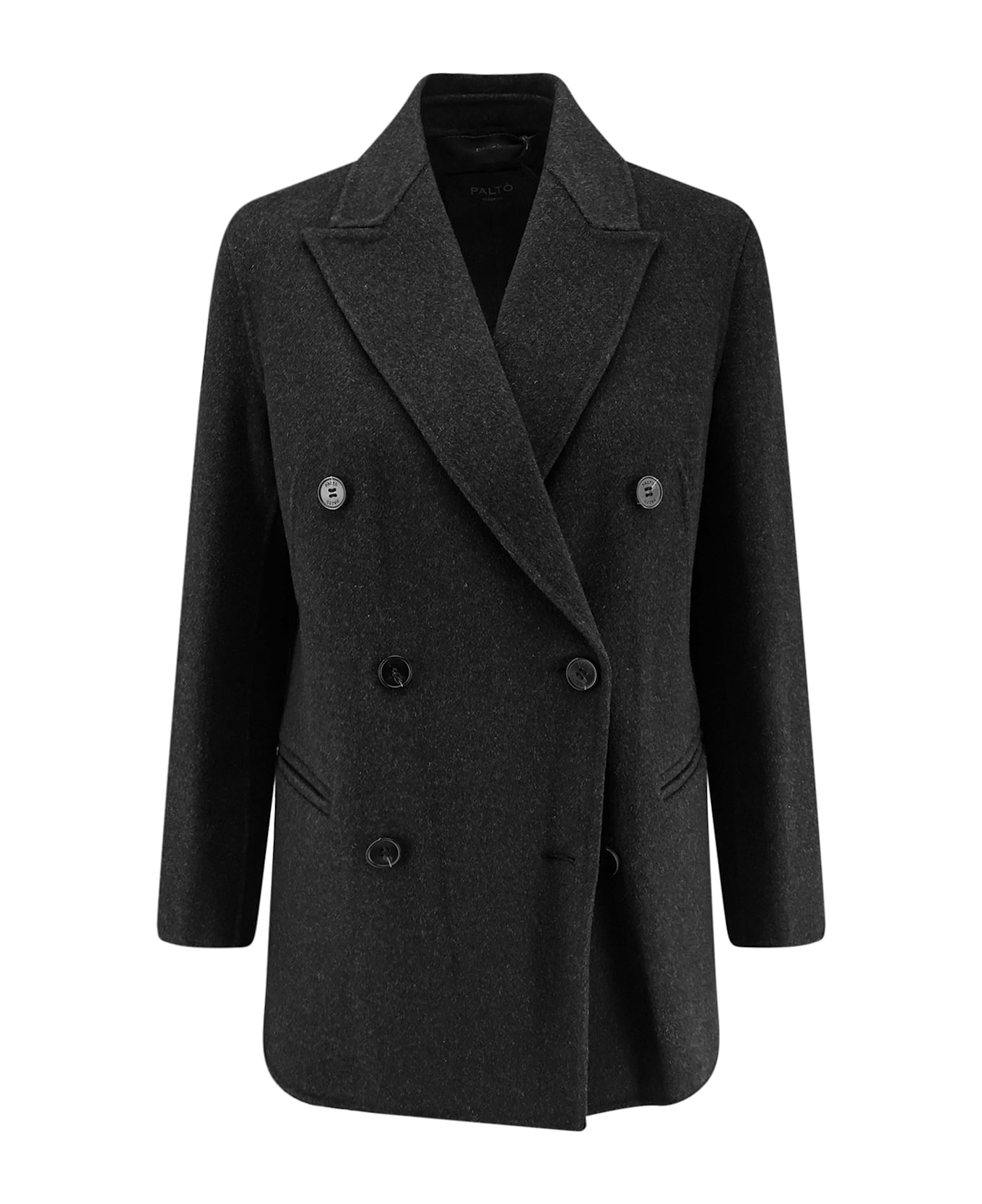 Paltò Ariella Double-breasted Wool Coat - Black