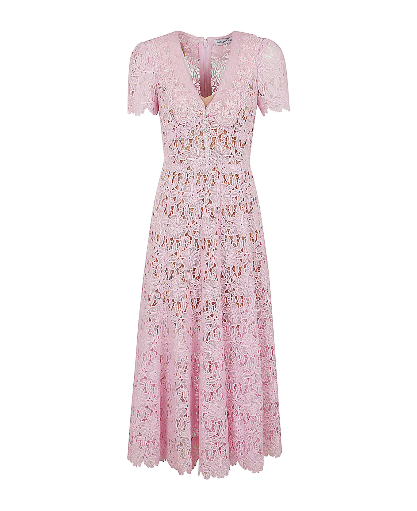 self-portrait Guipure Lace Midi Dress - Pale Pink ワンピース＆ドレス