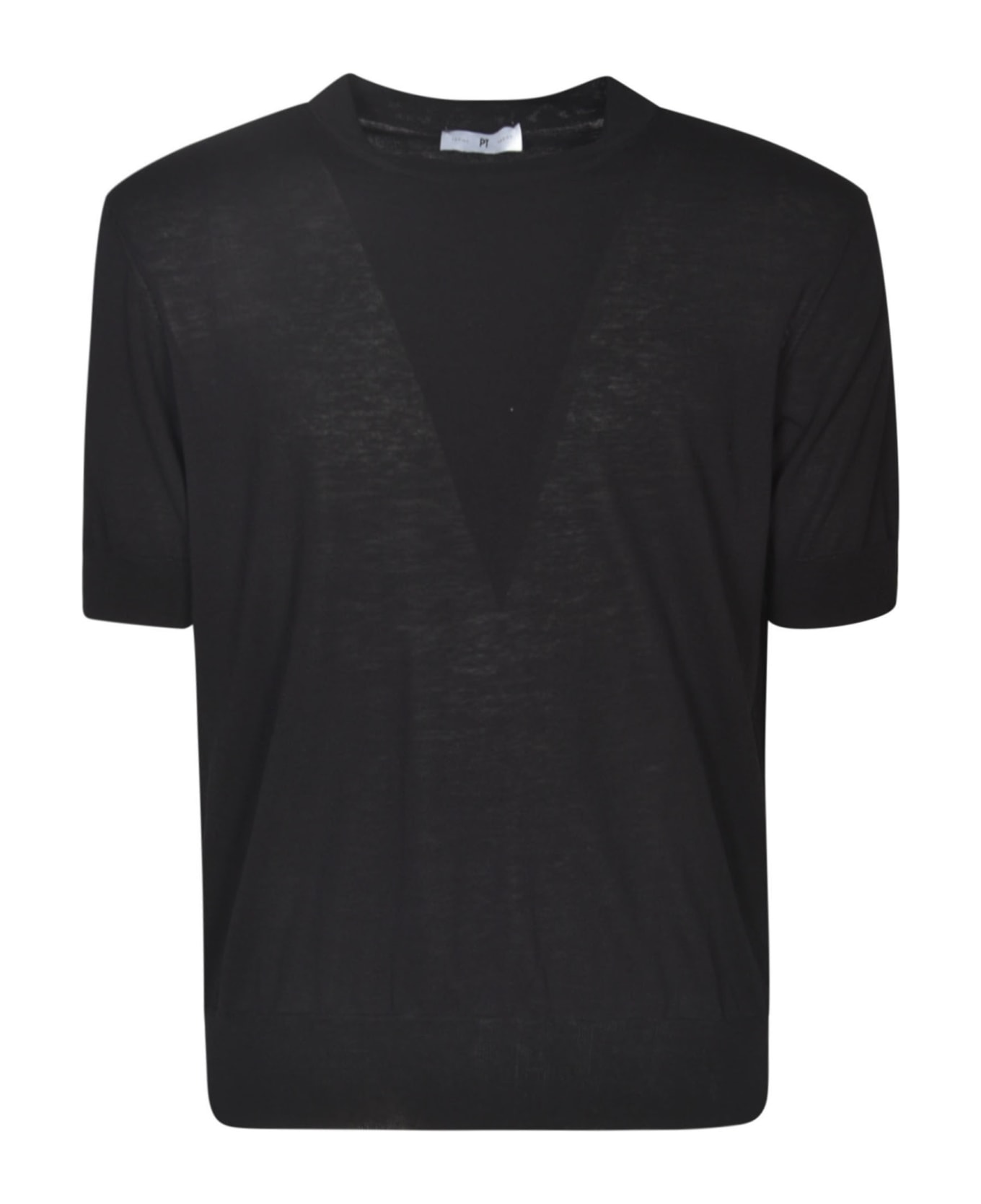 PT Torino Rib Trim Plain Knit T-shirt