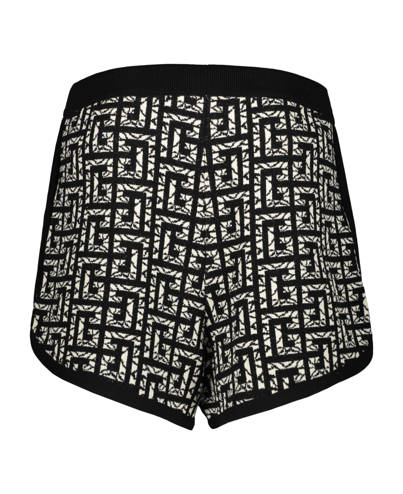Balmain Bermuda Shorts With All-over Logo - black ショートパンツ