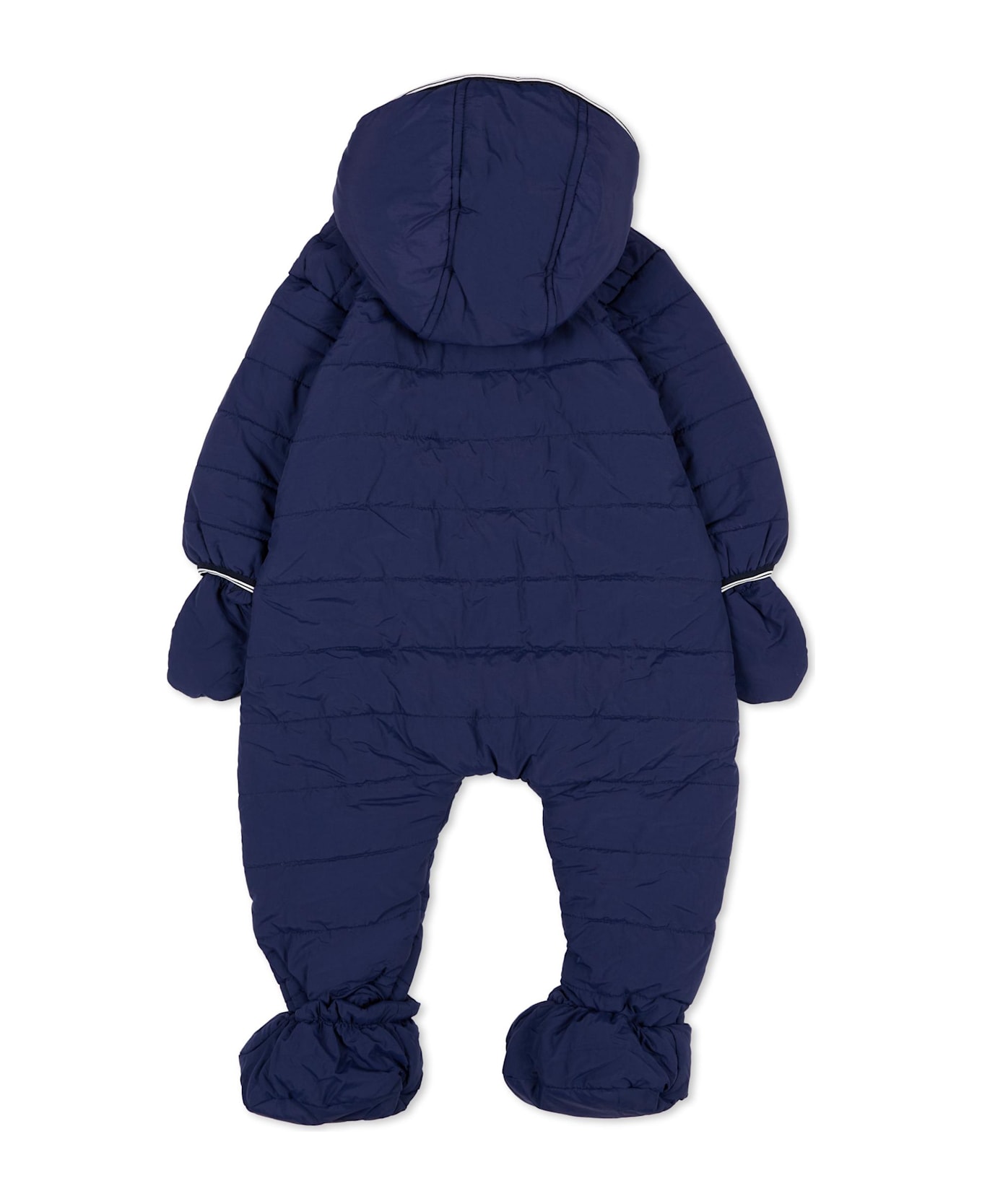 Timberland Blue Snowsuit For Baby Boy With Logo - Blue