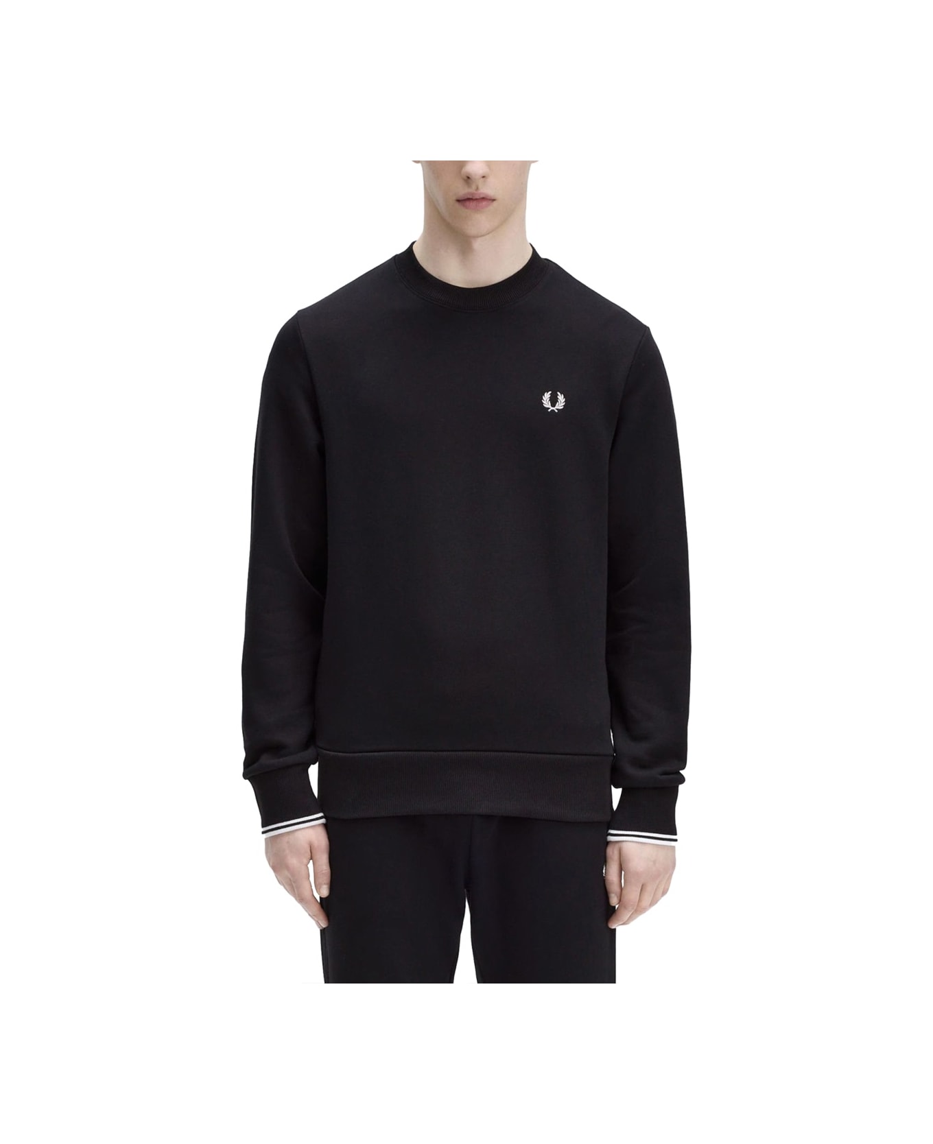 Fred Perry Sweatshirt With Logo Embroidery - BLACK